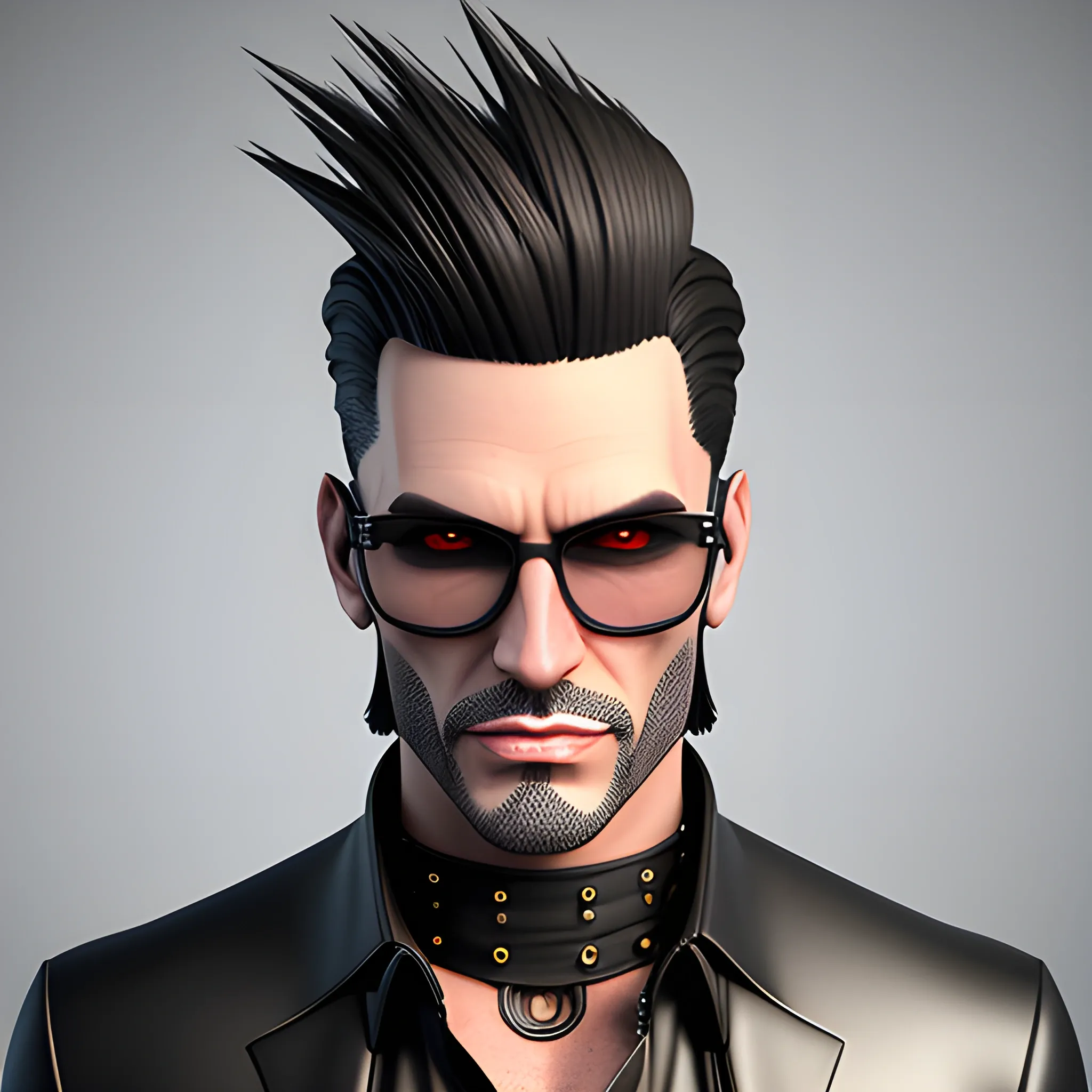 3d rendering punk, young handsome