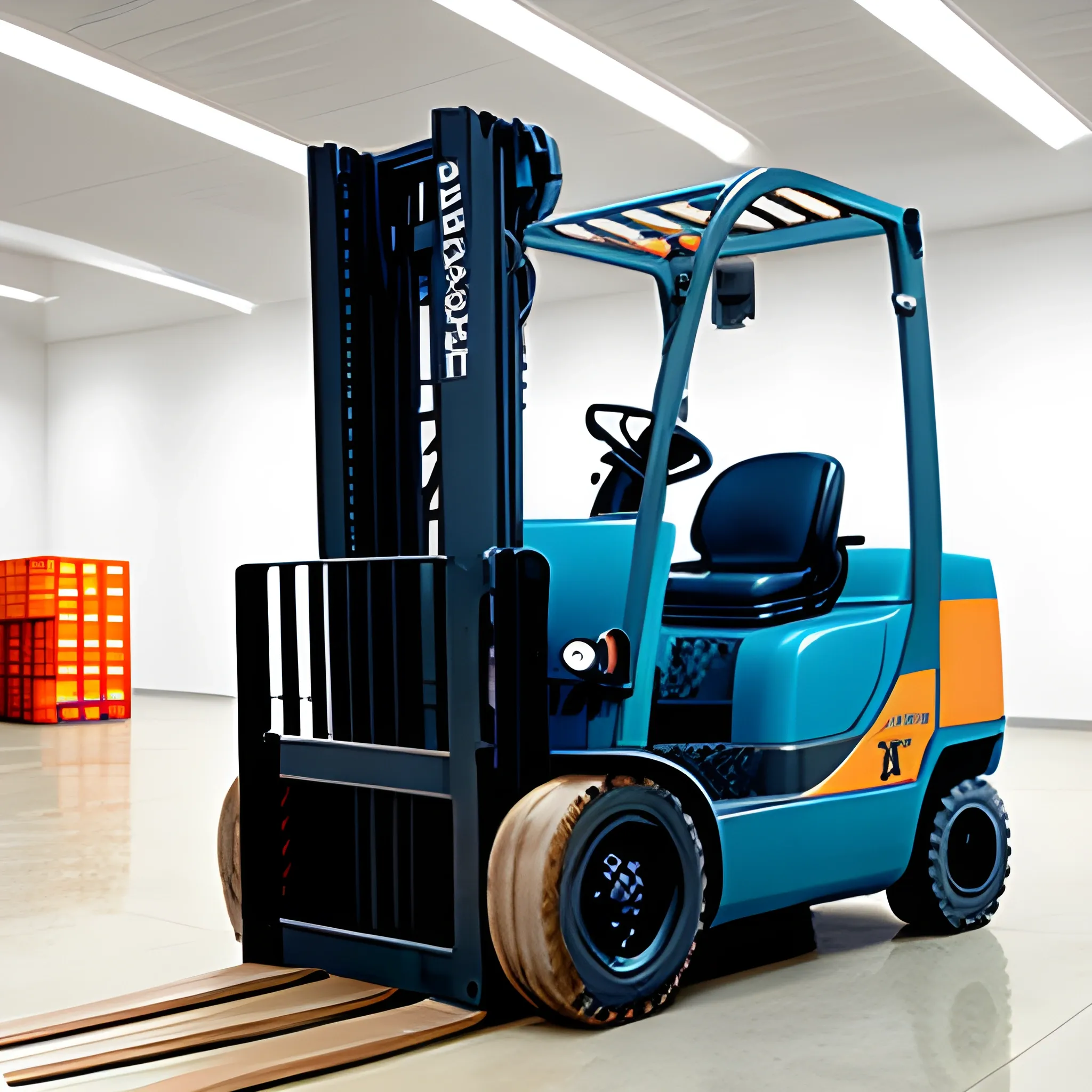 Forklift in ligist center