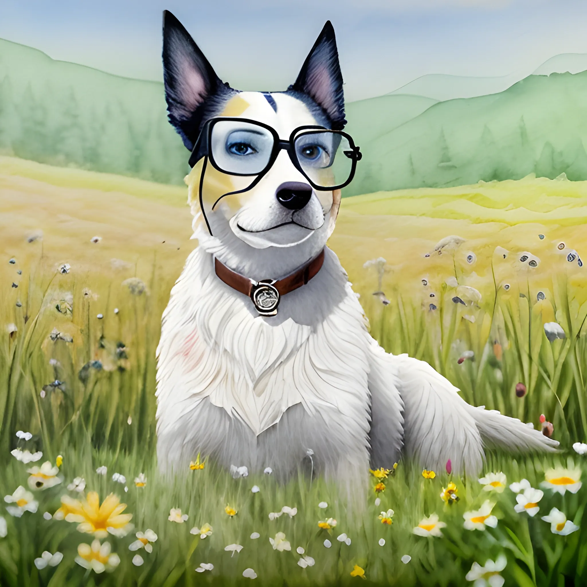 A small dog with glasses in a meadow, watercolor, portrait, for kids, by arti chauhan trending on artstation, no background, masterpiece
{"Seed": 52263,"Scale": 7.5,"Steps": 25,"Sampler":"ddim","Img Width": 512,"Img Height":512,"Similar Imgs": "No","model_version": "DiffusionBeecustom_realisticVisionV51_v51VAE"}