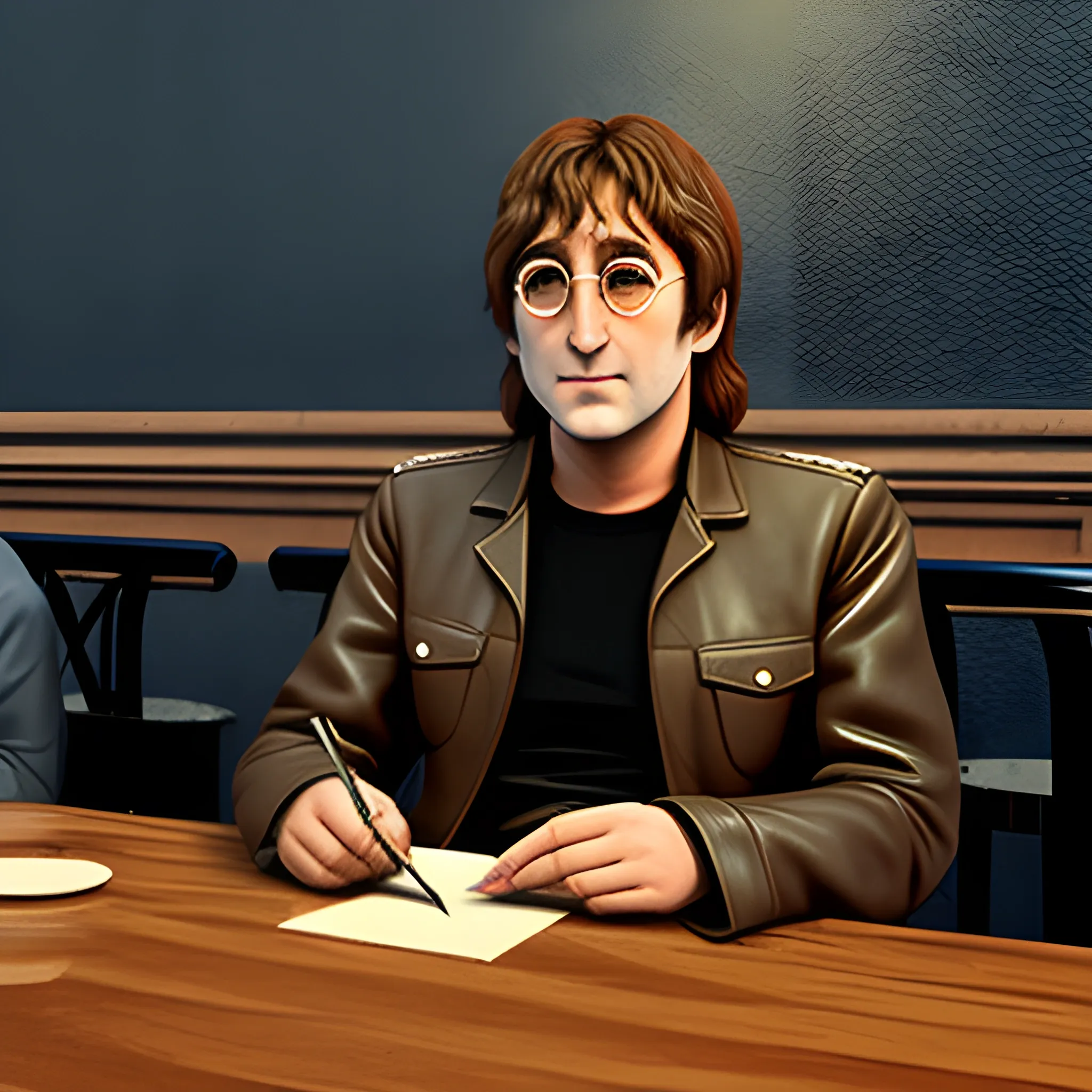 John lennon Cenando en Buenos Aires, 3D