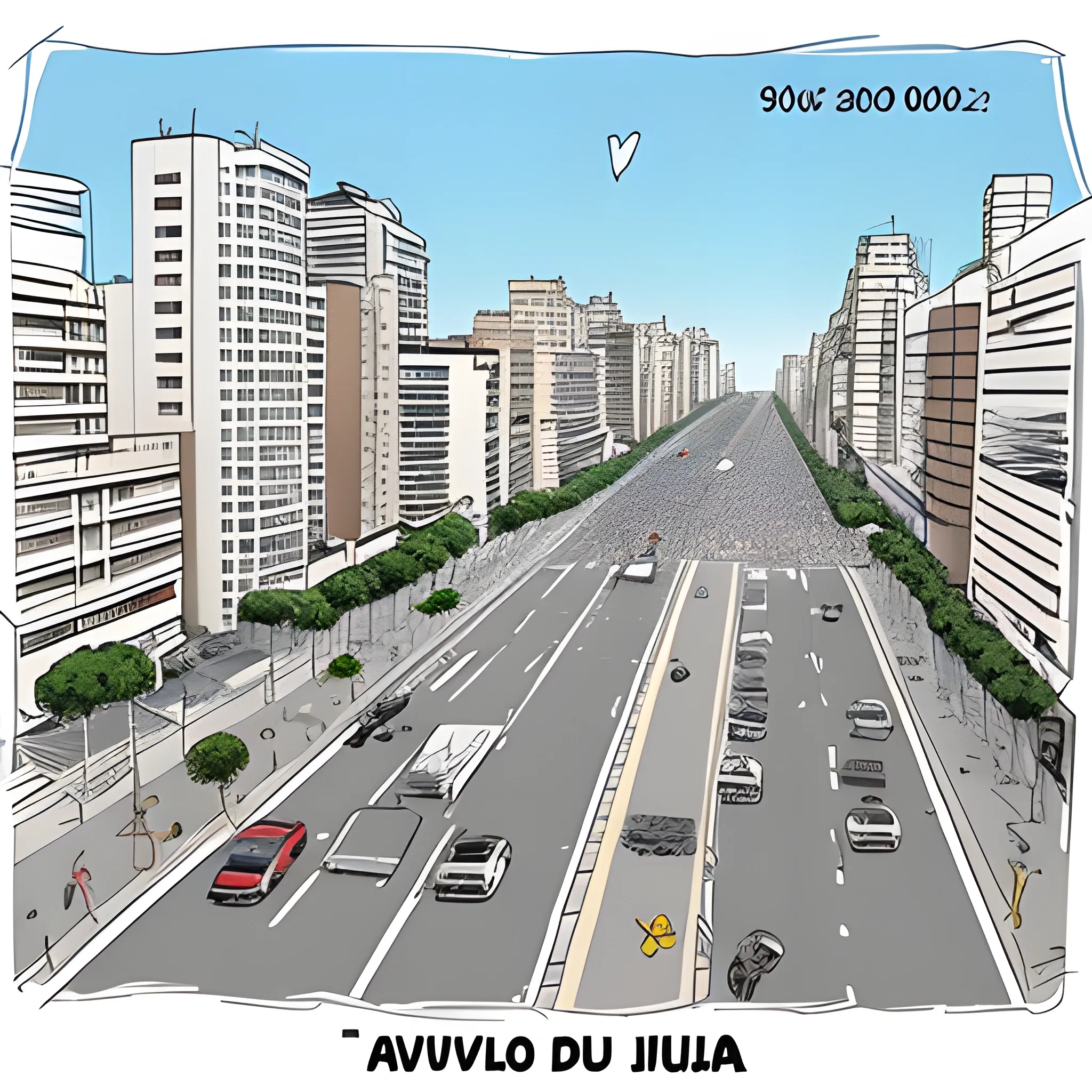 Avenida 9 de julio, en el año 3000, Cartoon