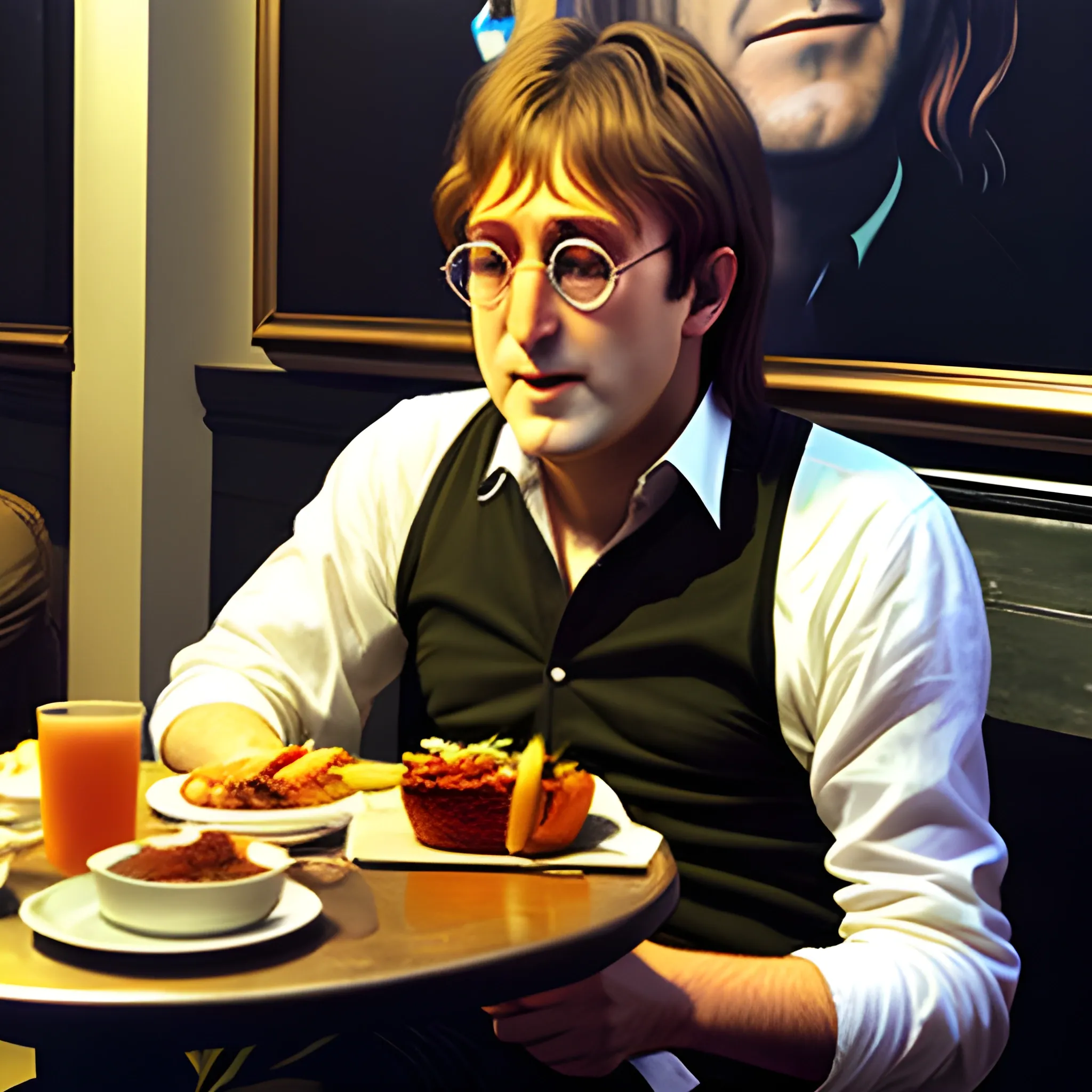 John lennon Cenando en Buenos Aires, 3D