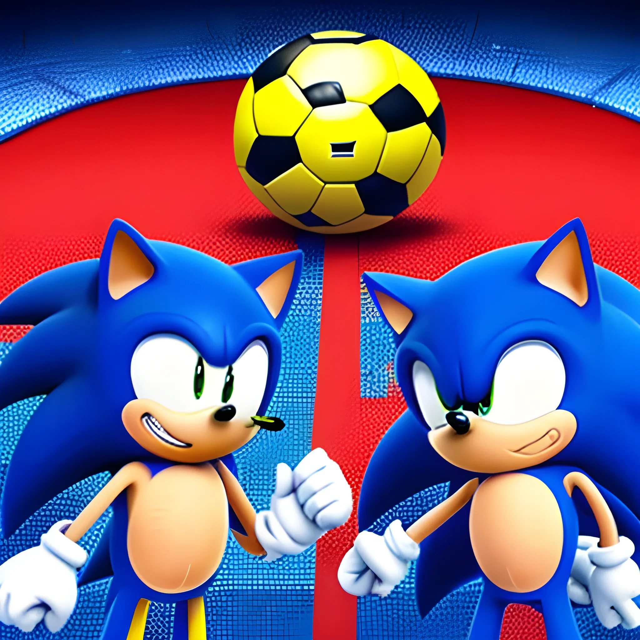 Sonic y Messi en el mundial de futbol