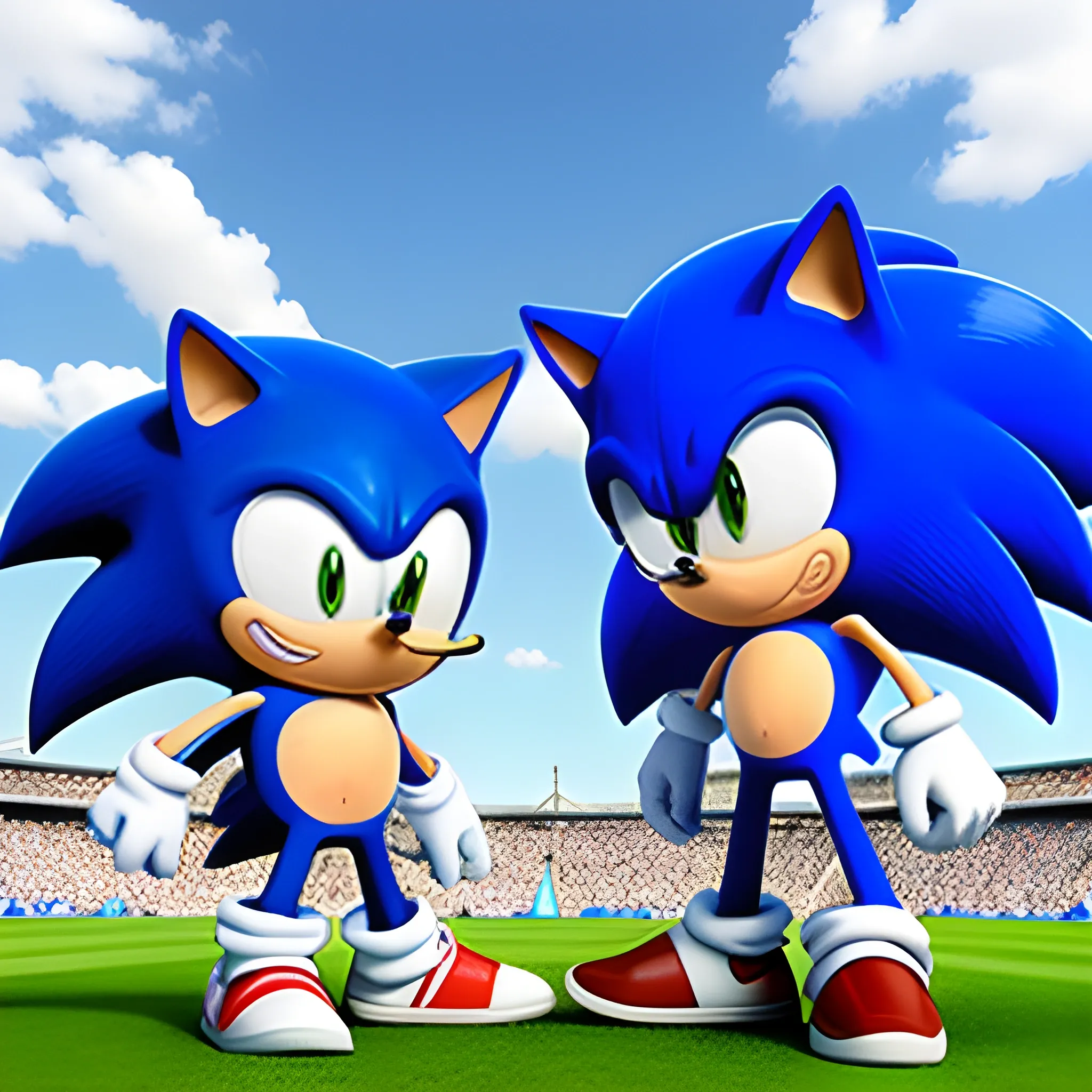  Sonic y Dieguito Maradona, 3D