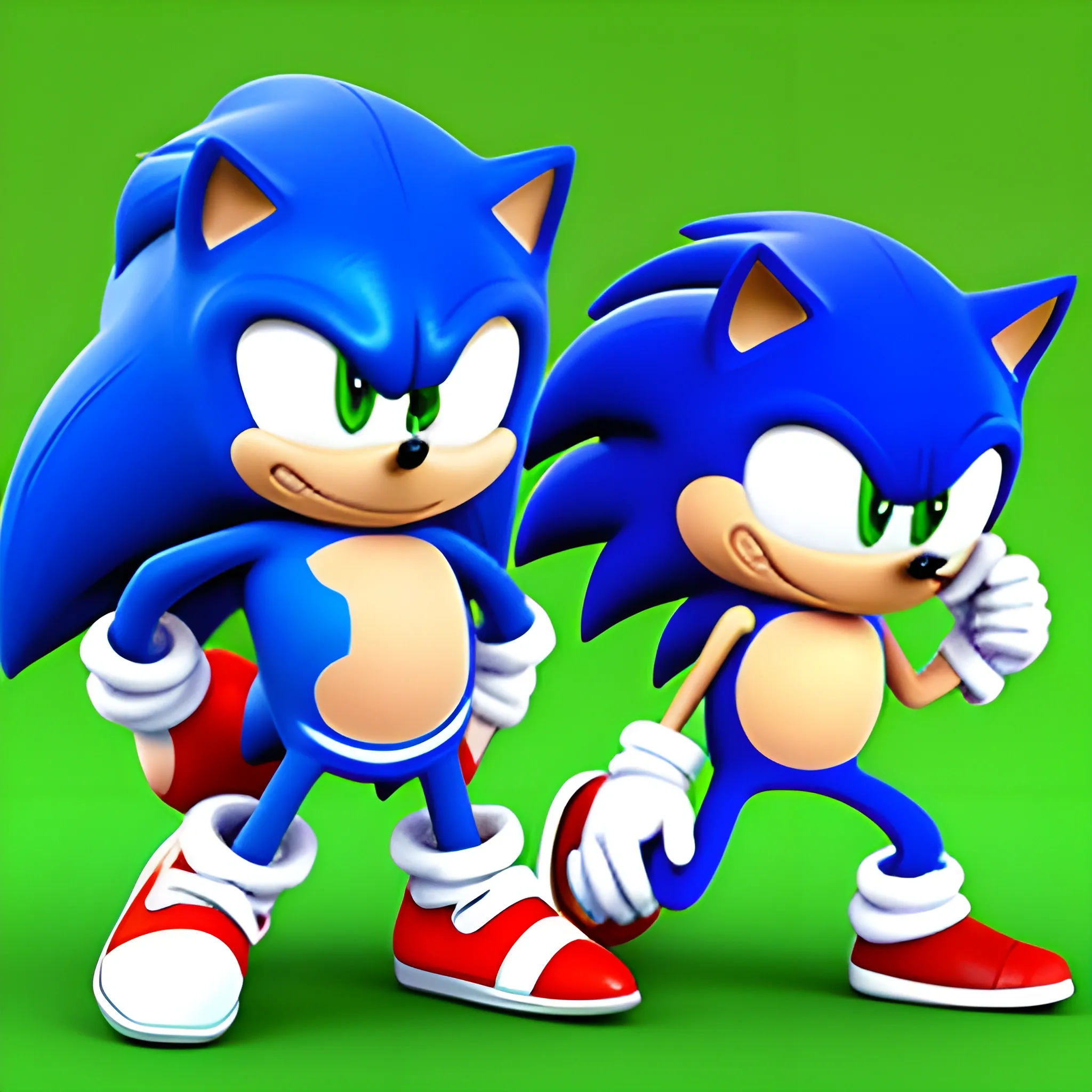  Sonic y Dieguito Maradona, 3D