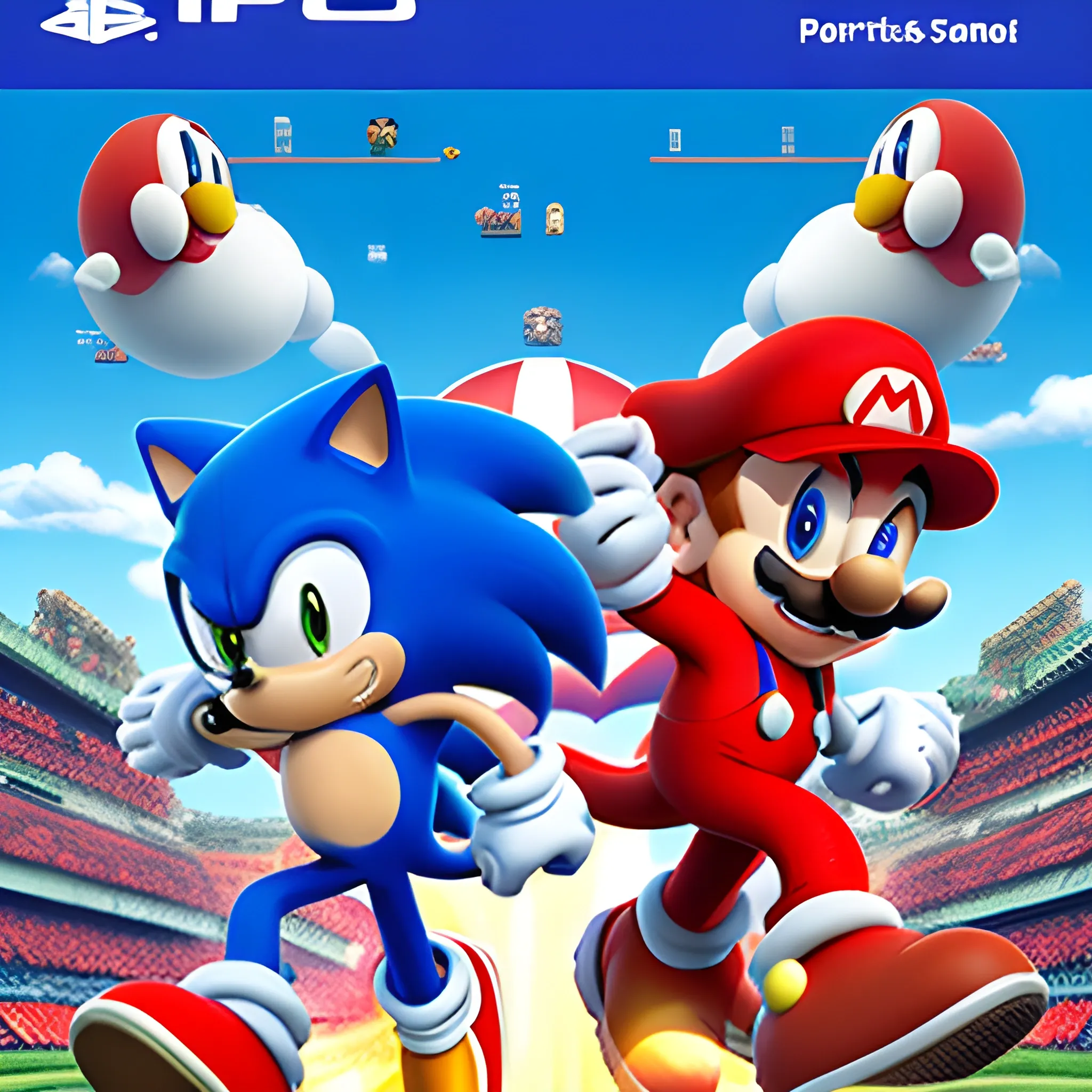 Sonic & Mario 3,ps5, portada, 3D