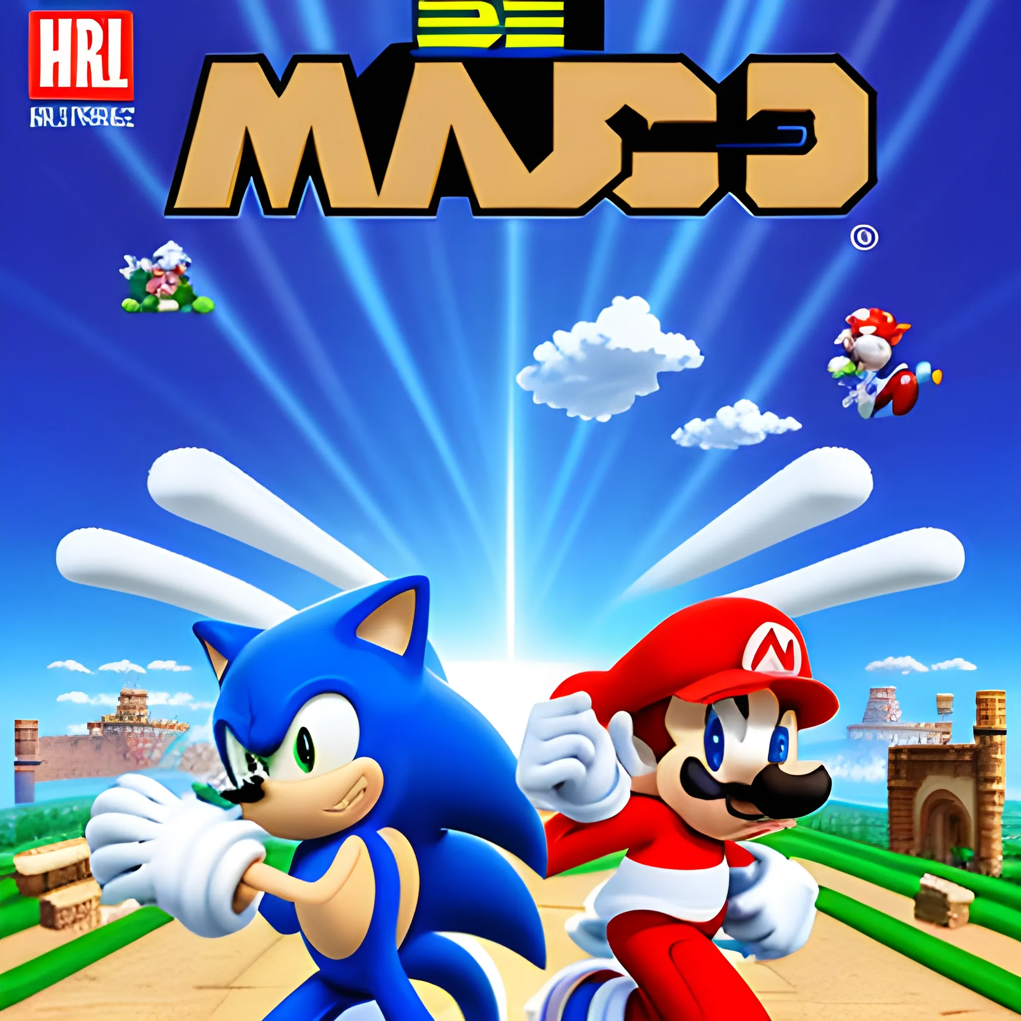 Sonic & Mario 3, ps5, portada, 3D