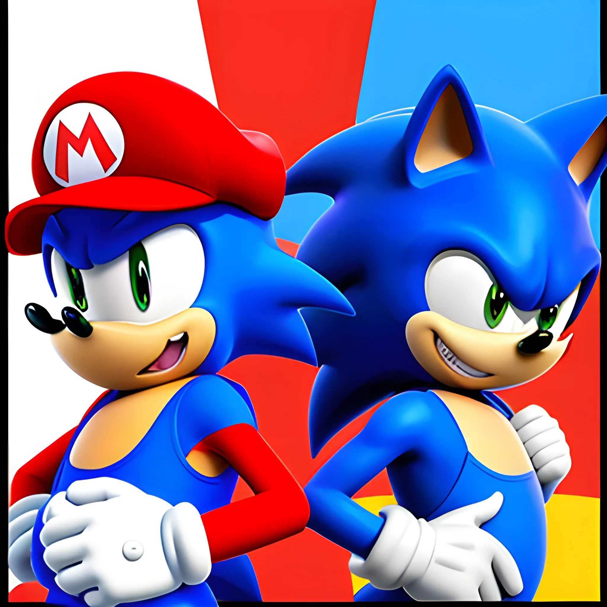 Sonic & Mario 3, ps5, portada, 3D