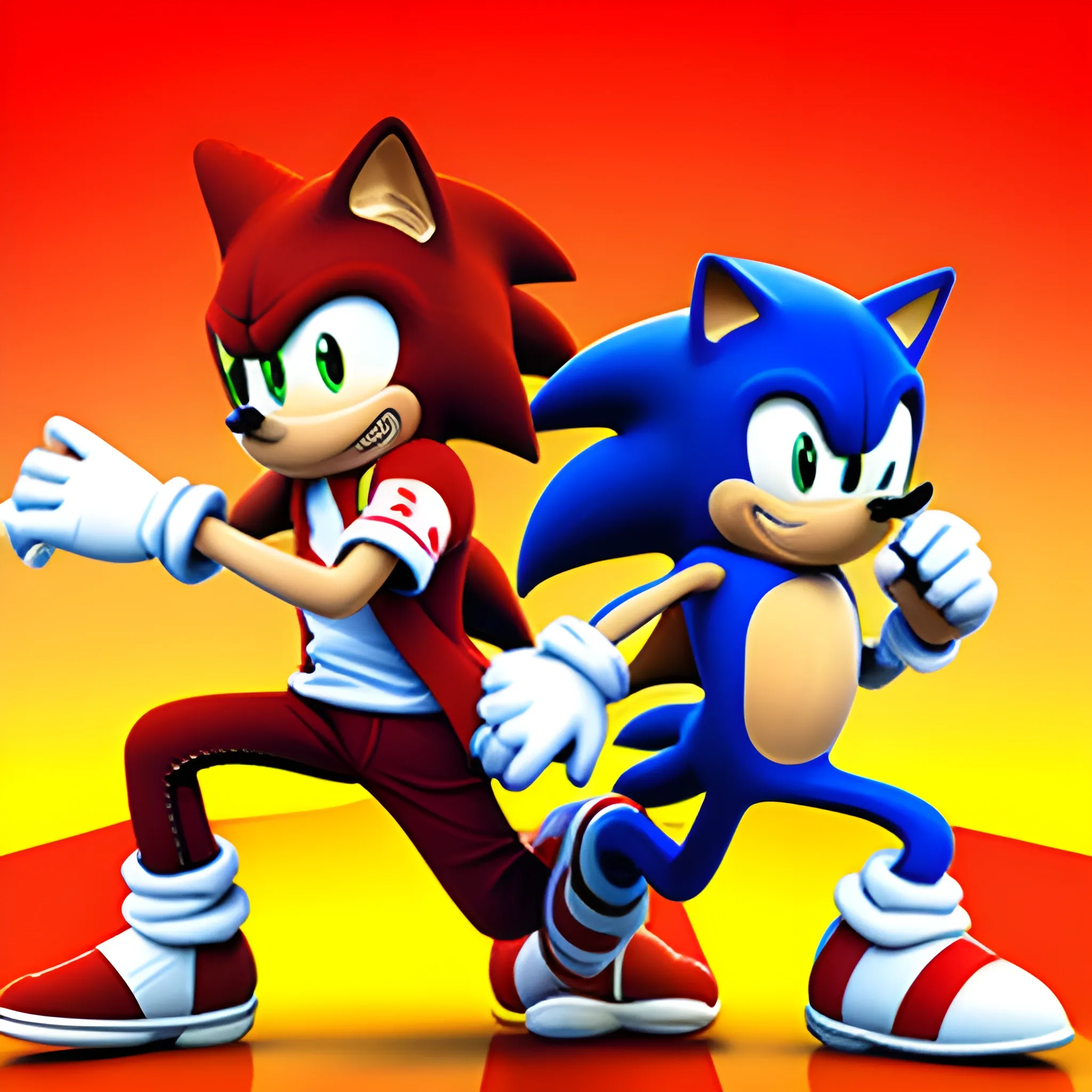 Sonic & Messi, portada, 3D