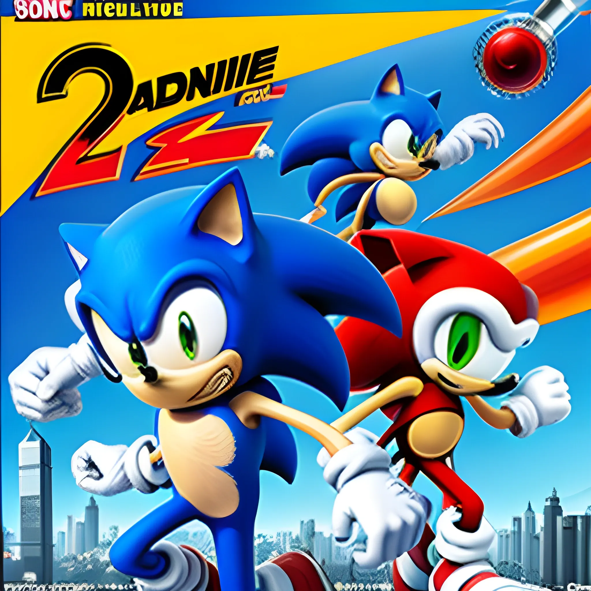 Sonic Adventure 2, portada alternativa, 3D - Arthub.ai