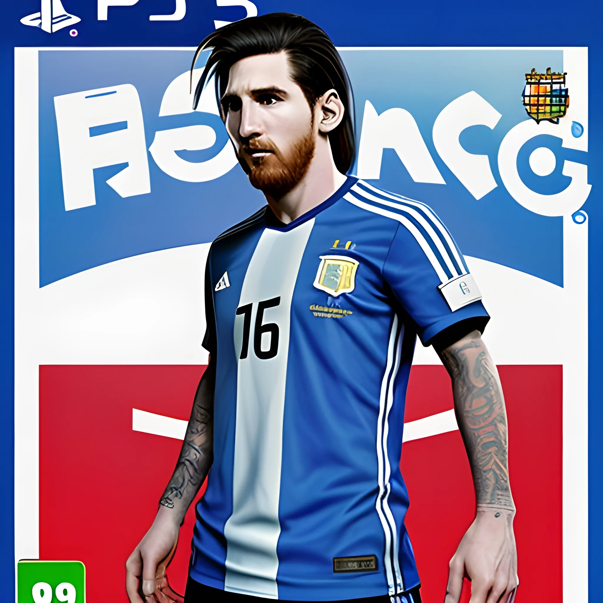 Sonic el erizo & Messi con la camiseta de argentina, portada, PS5