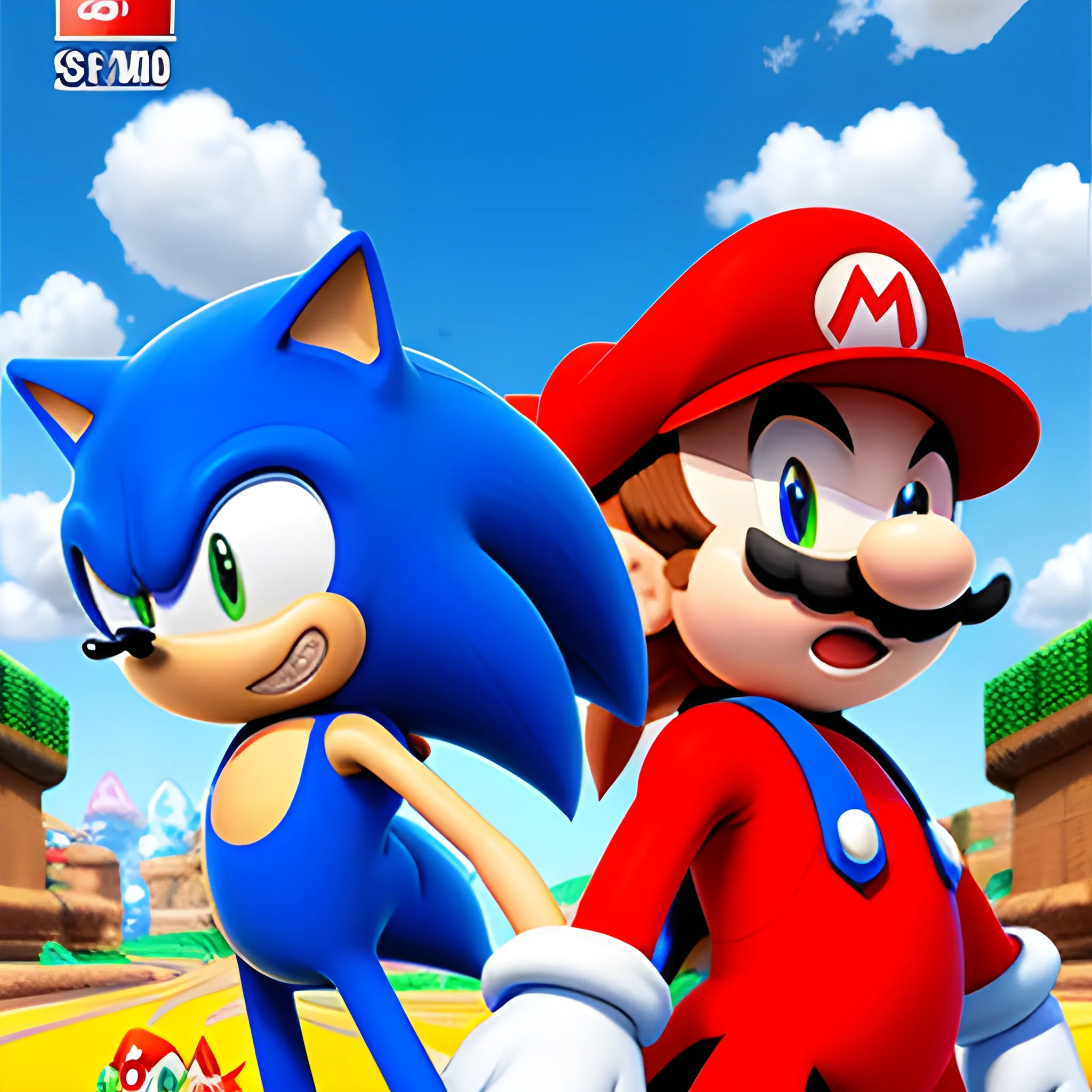 Sonic & Mario 3, ps5, portada, 3D