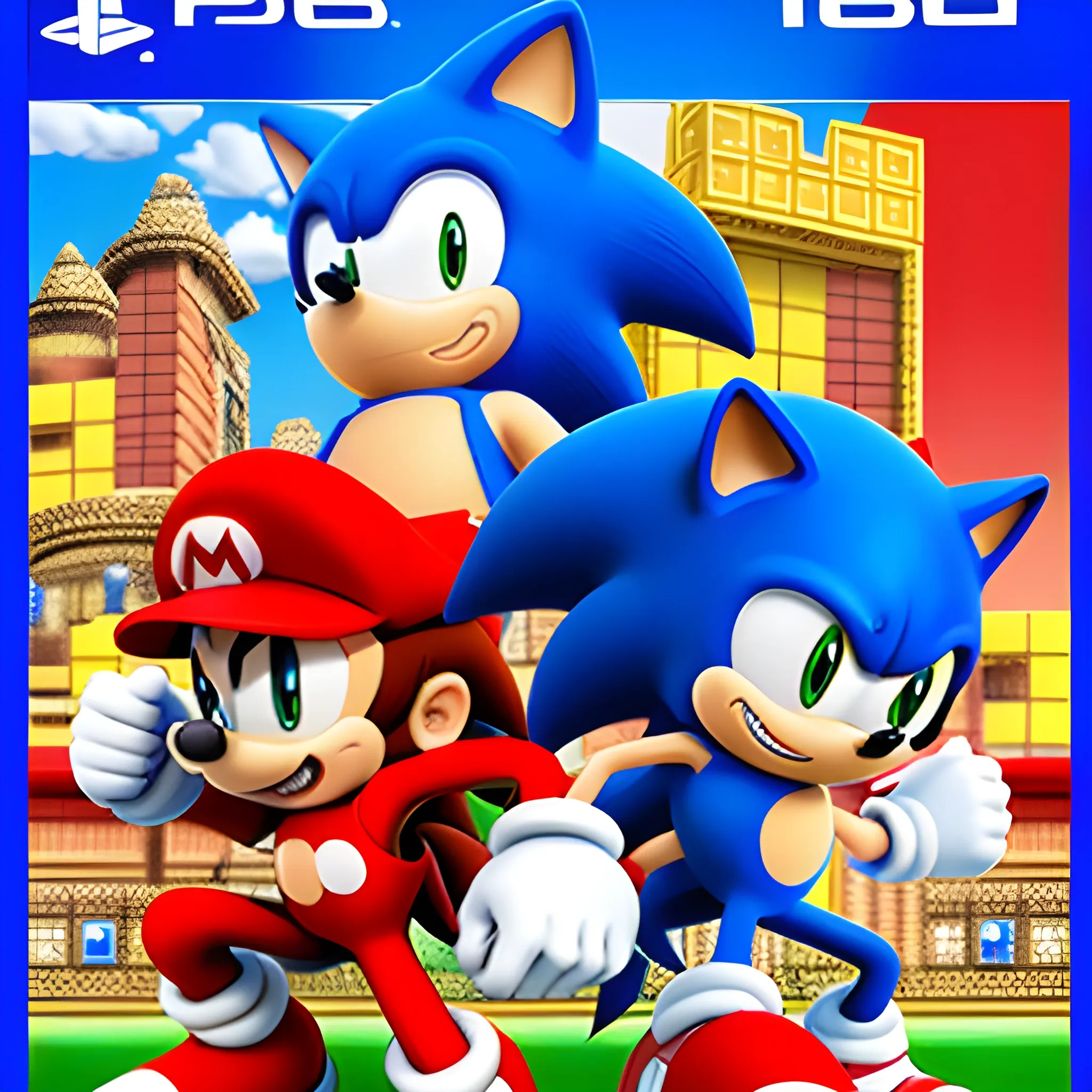 Sonic & Mario 3, ps5, portada, 3D