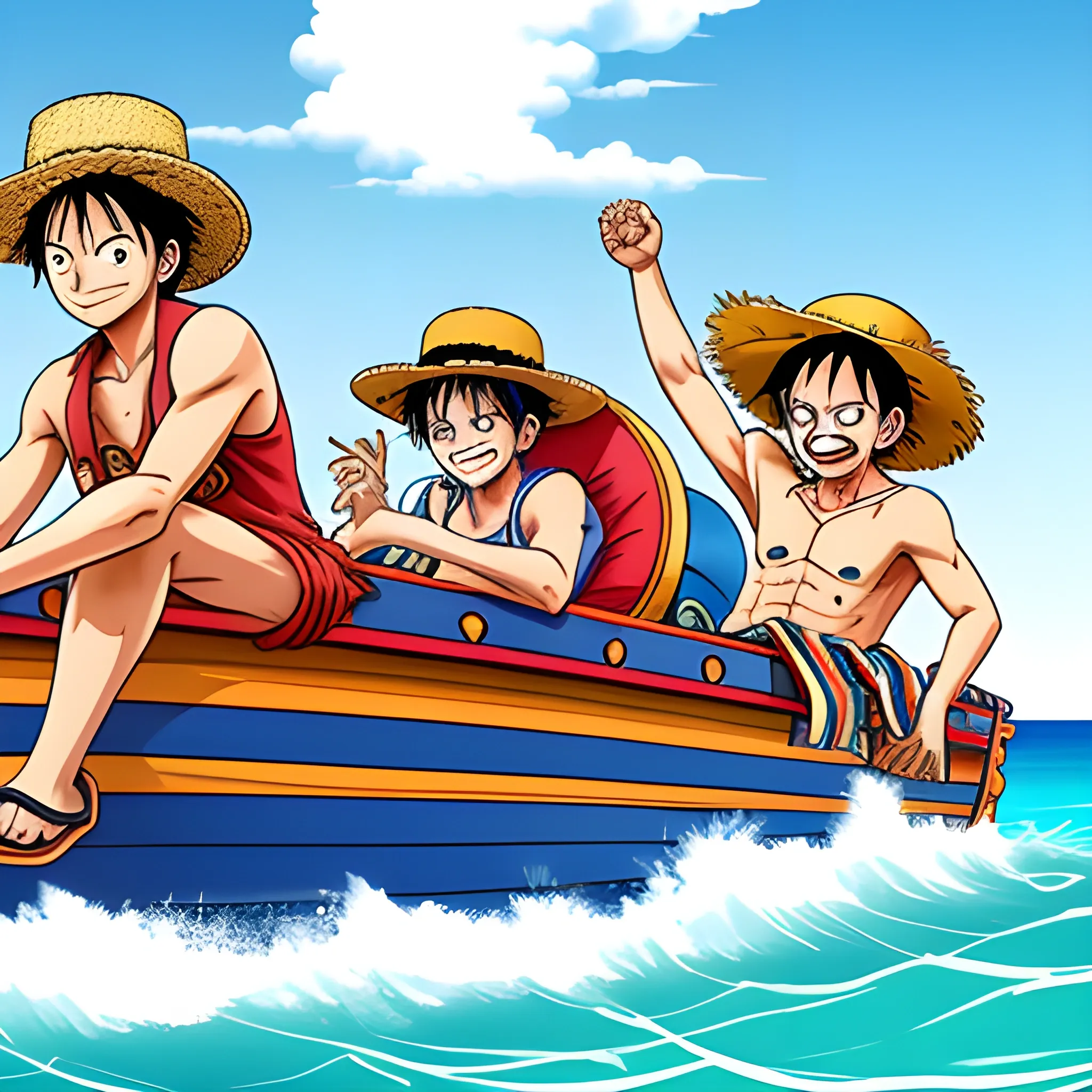 Luffy y Messi zarpando en un crucero por el caribe 