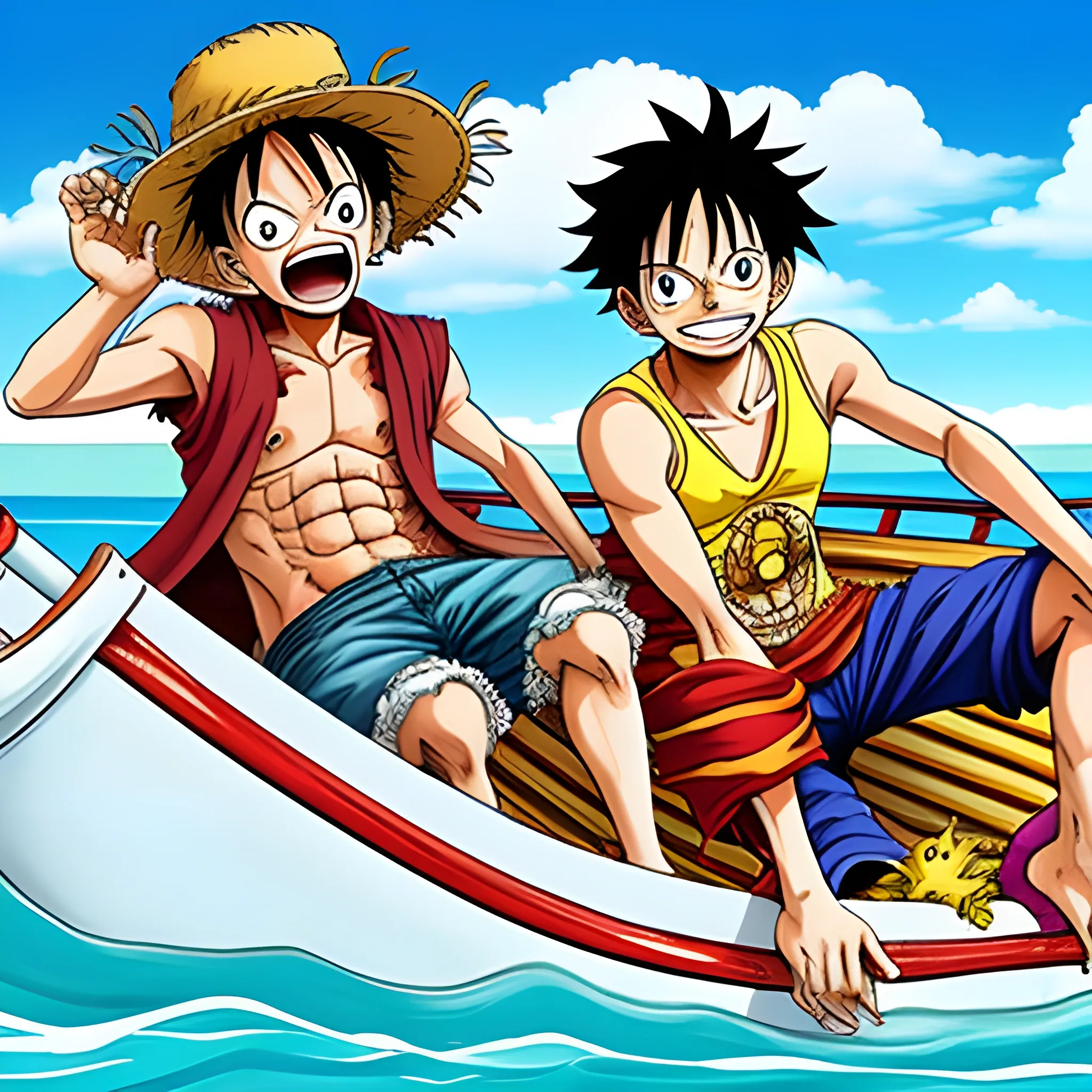 Luffy y Messi zarpando en un crucero por el caribe 