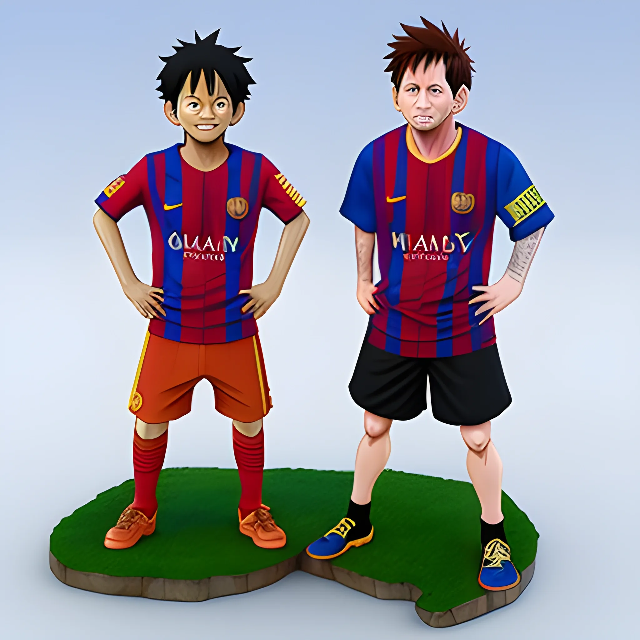Luffy y Messi , 3D