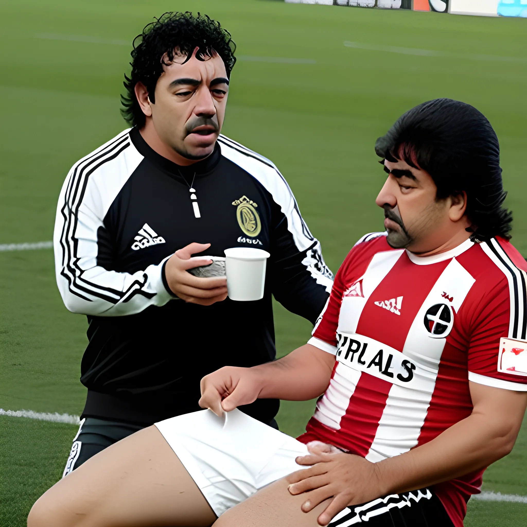 Marcelo Gallardo tomando cocaina con Maradona
