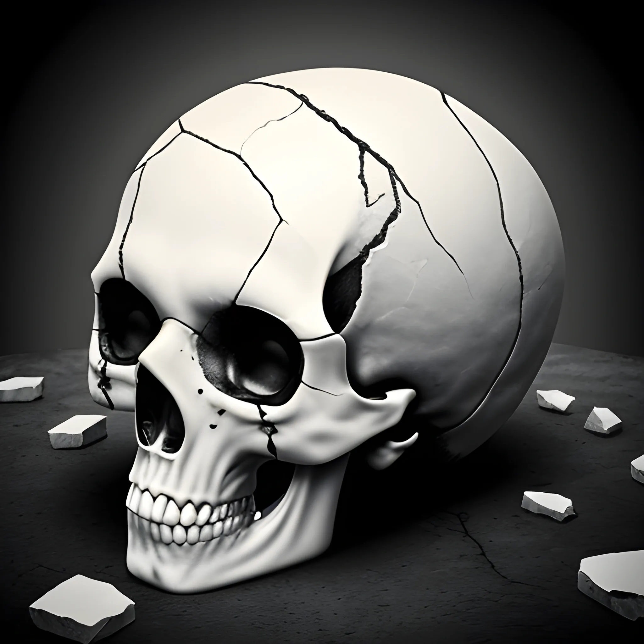 cracked skull 
