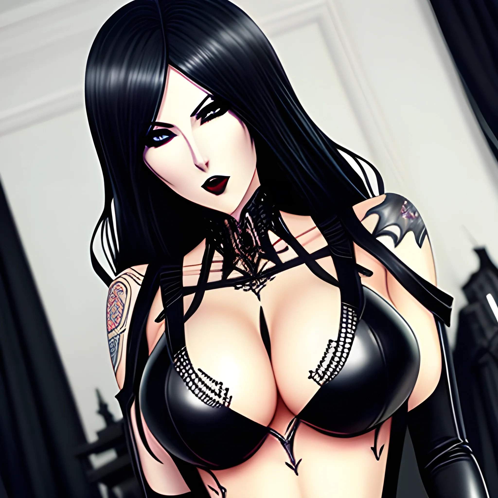 anime girl, sexy, gothic style, realistic - Arthub.ai