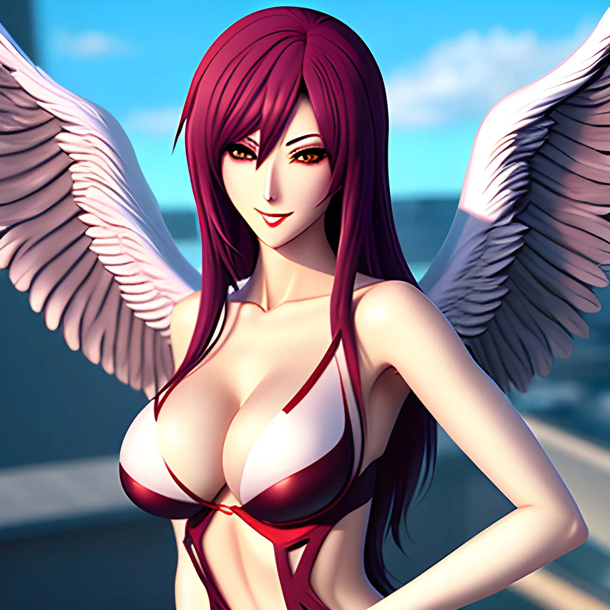 anime girl, sexy, angel style, realistic - Arthub.ai