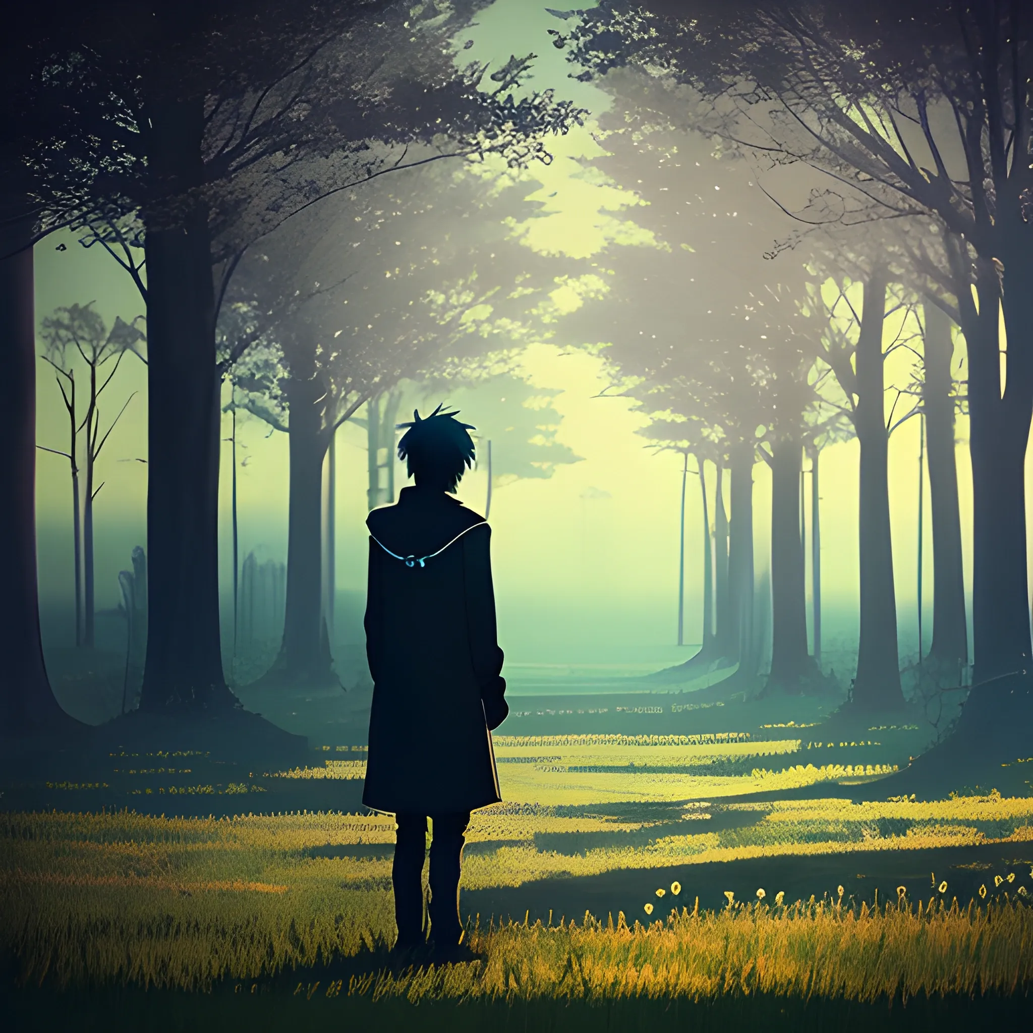 [Wandering Soul] [Dim Twilight] [Lonely Figure] [Cinematic Lighting] [Anime Style] --ar 16:9 --seed 2409693255