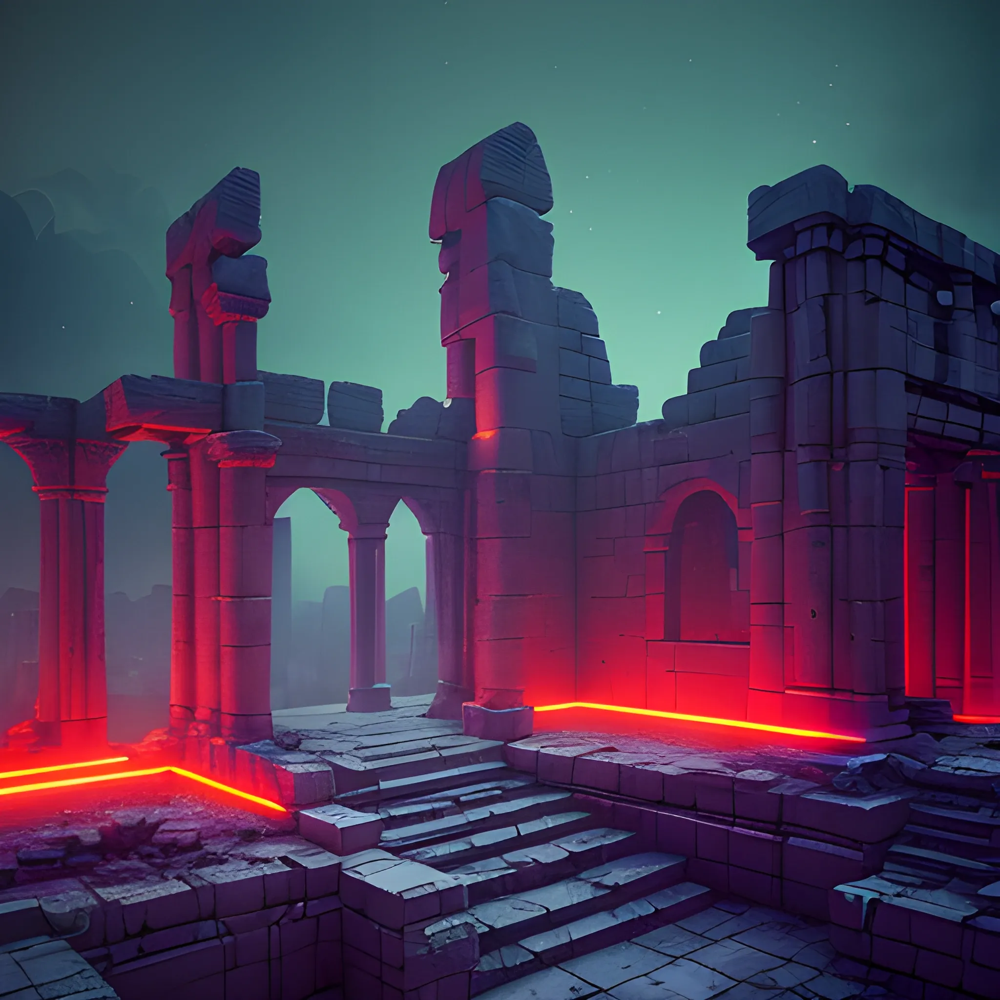 "Lonely Planet, Ruins, Ancient Civilization","Mysterious Illumination, Shimmering Red Light","Cinematic, Futuristic","3D","width": 960, "height": 540, "seed": "566136464", "step": "60", "version": "SH_Deliberate"