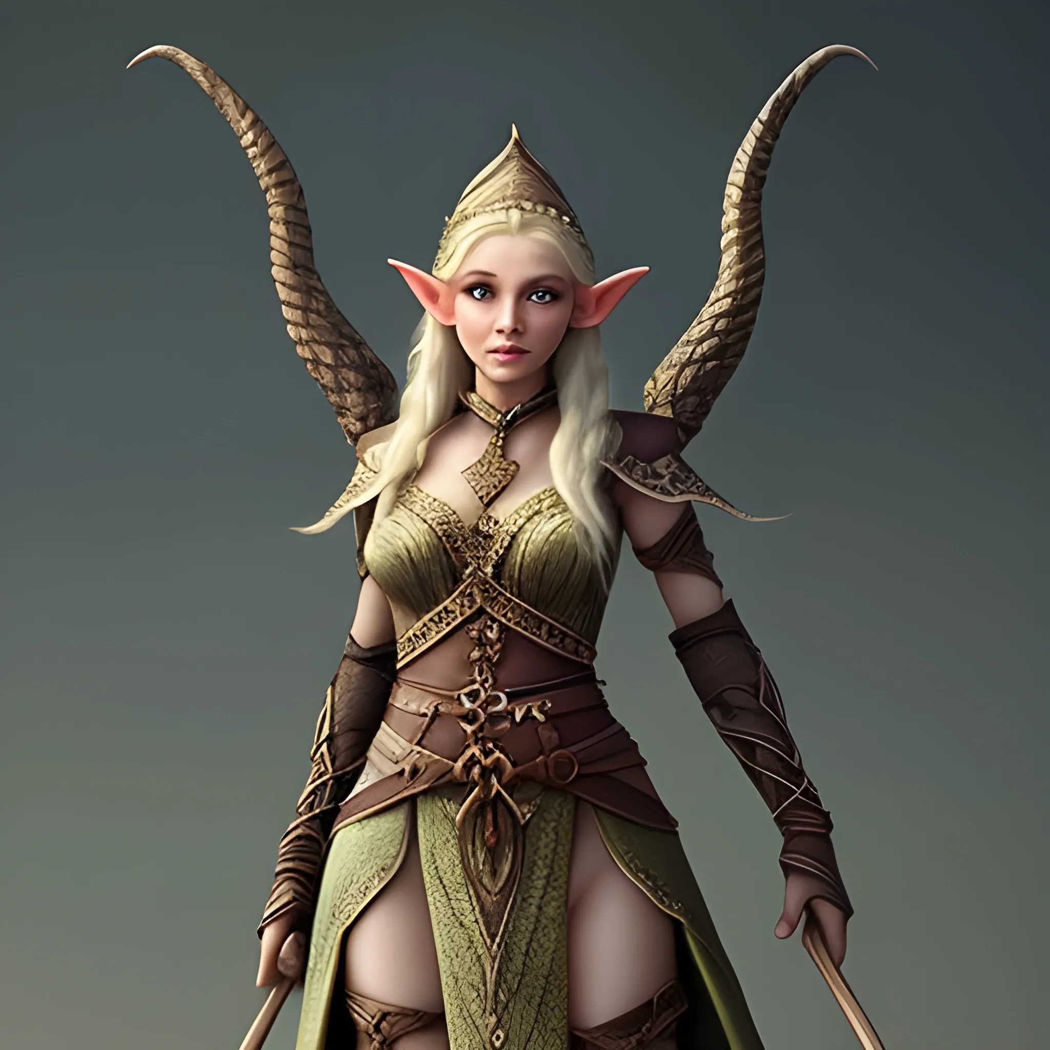 beautiful elf, tall stature, fantasy, perfect, realistic