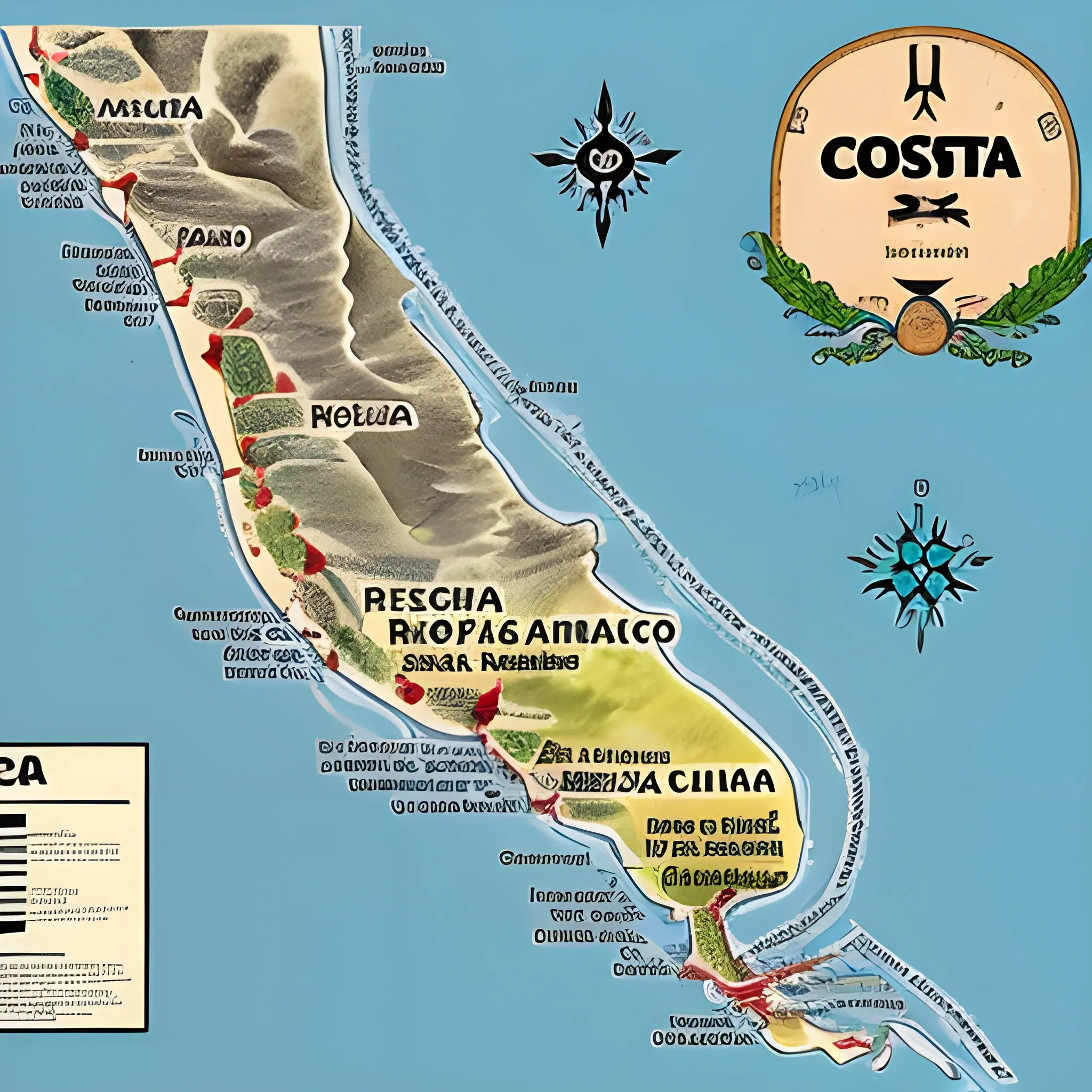 a map of costa rica , sad, dark