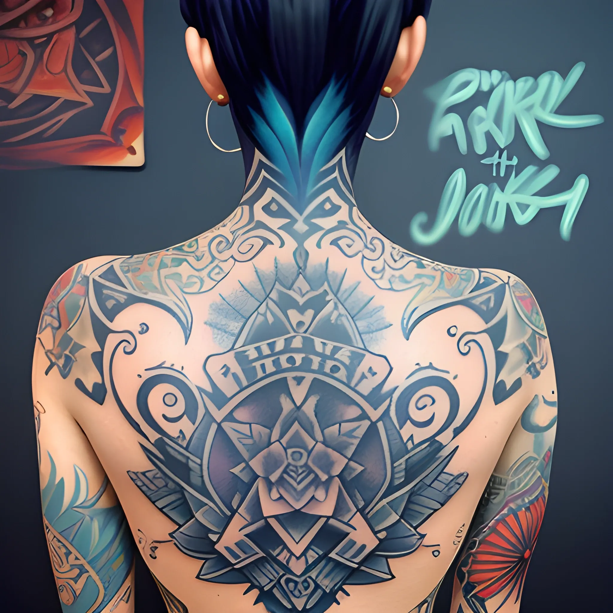 tattoos Duki tattoo, by Loish, tattoo on the back 