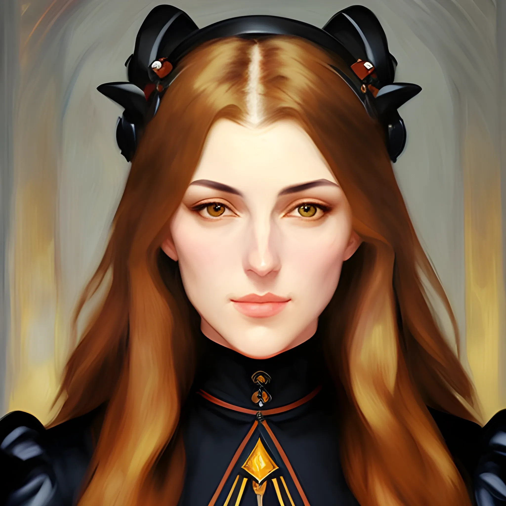 A girl,arknights, Oil Painting,Sargent style, Renoir style,Symmetrical and beautiful face