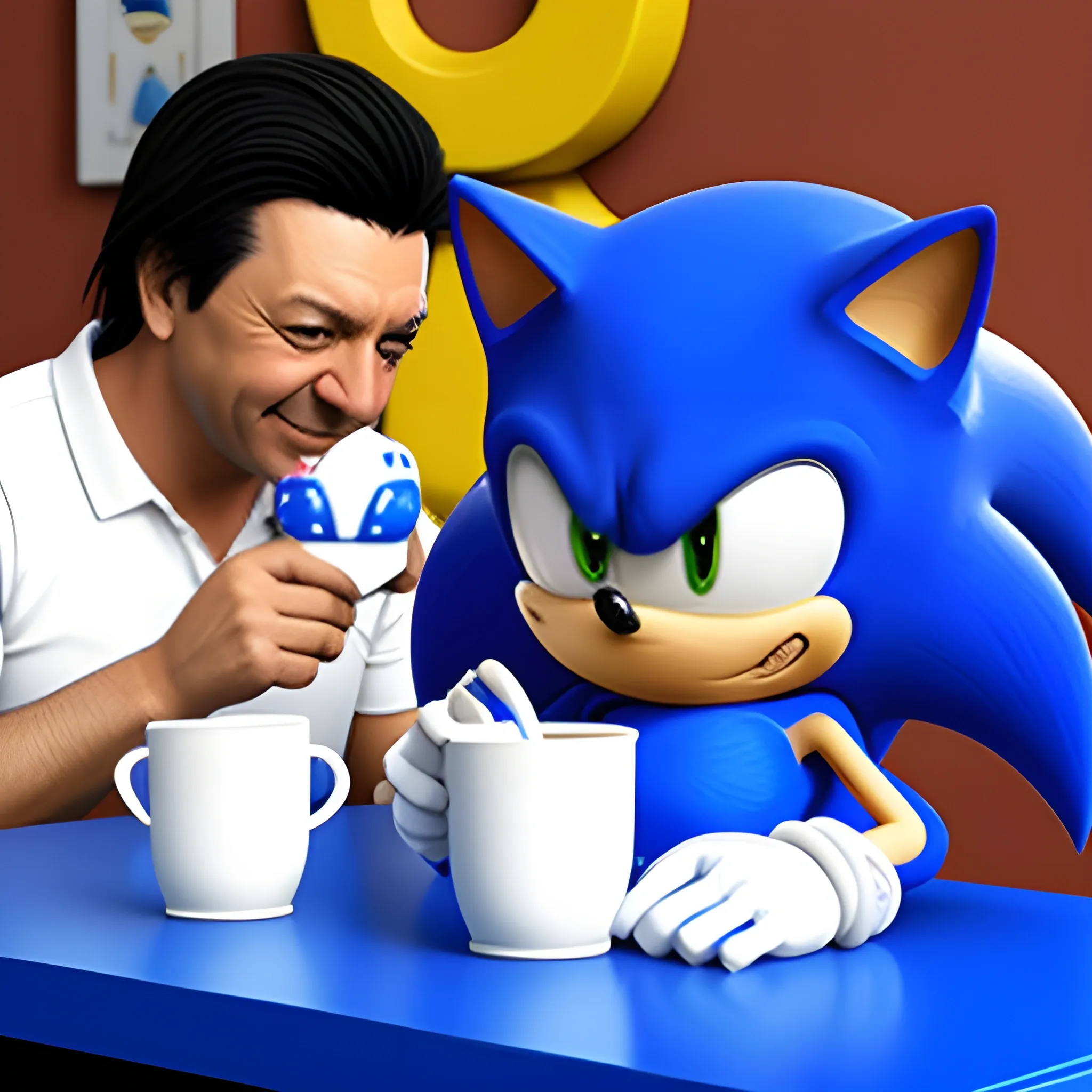 Sonic tomando cocaina con Marcelo Gallardo, 3D