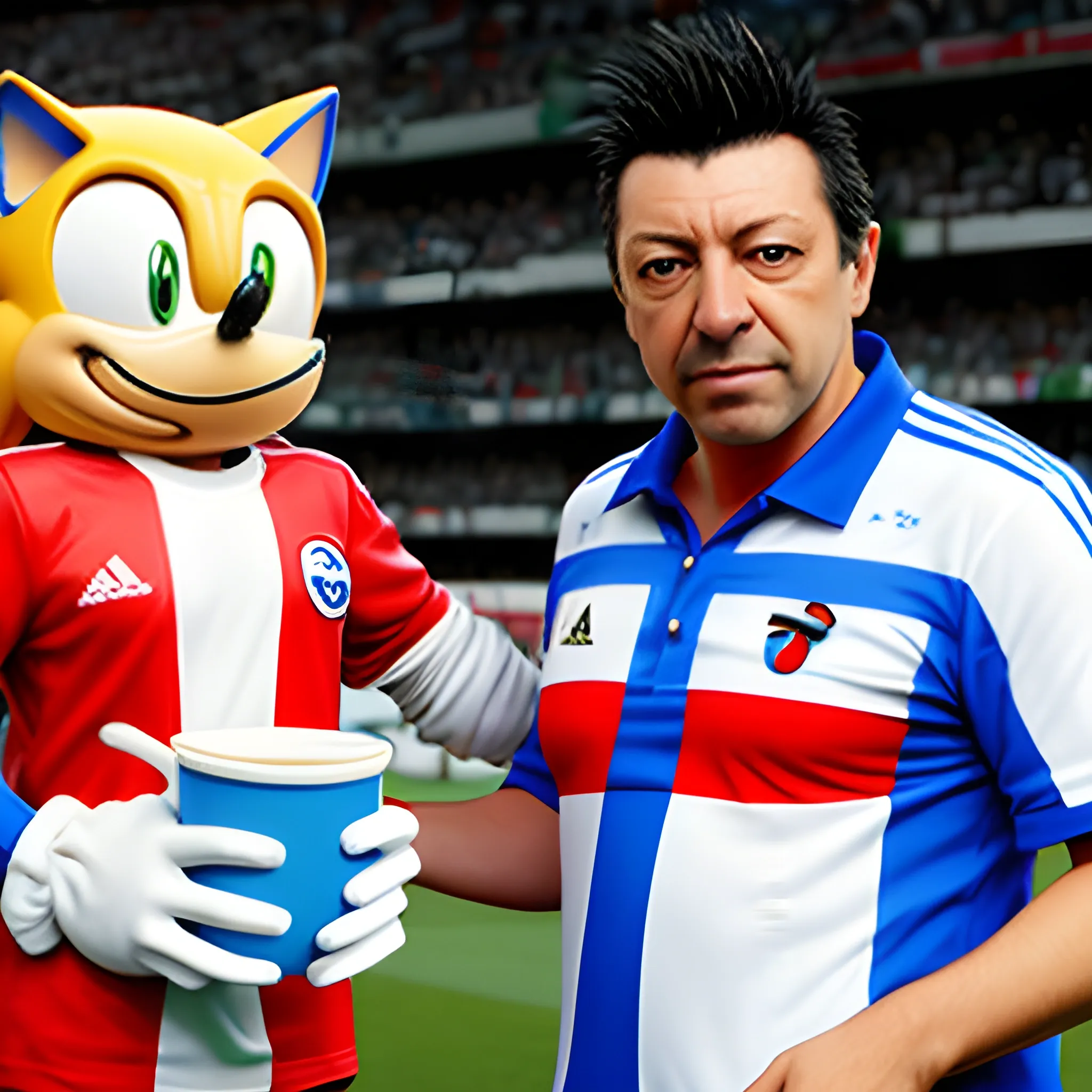 Sonic tomando cocaina con Marcelo Gallardo