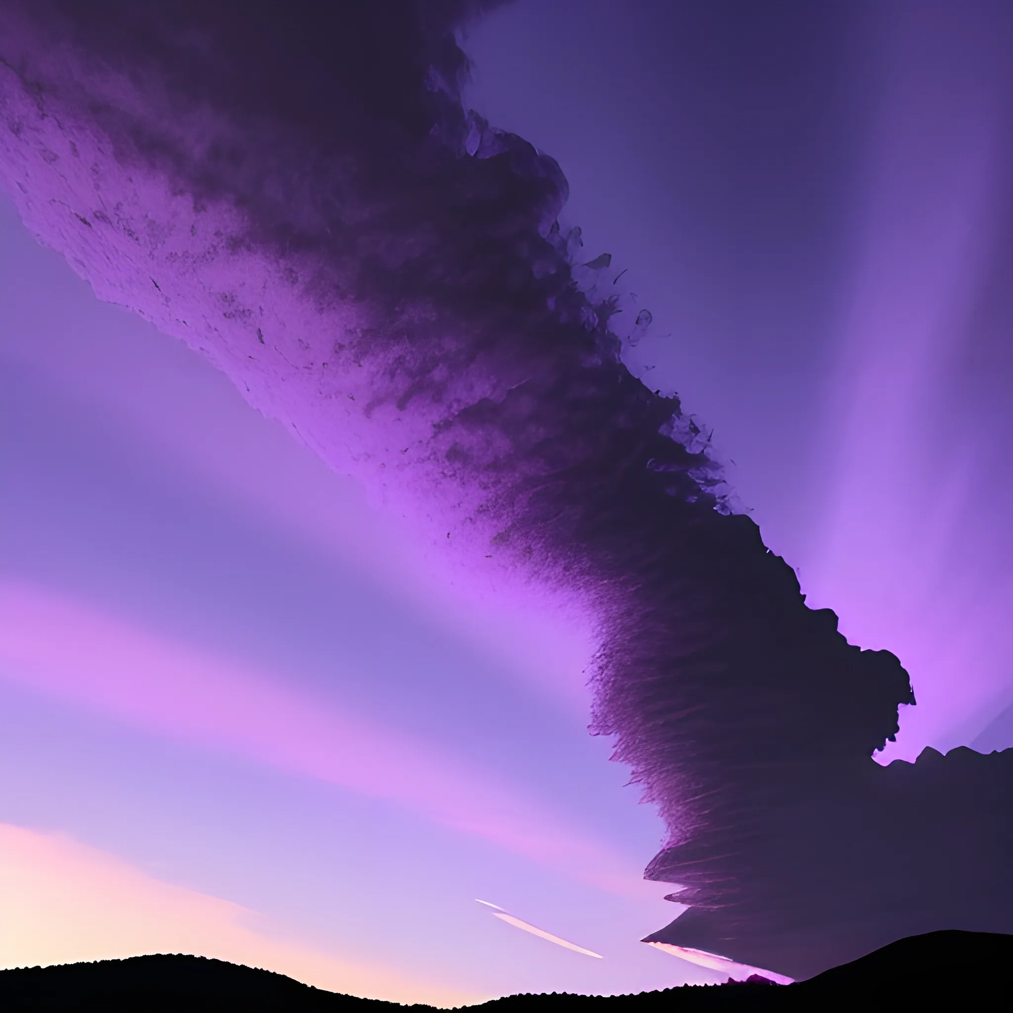 An intense super natural Purple and Black slash In the Sky. 