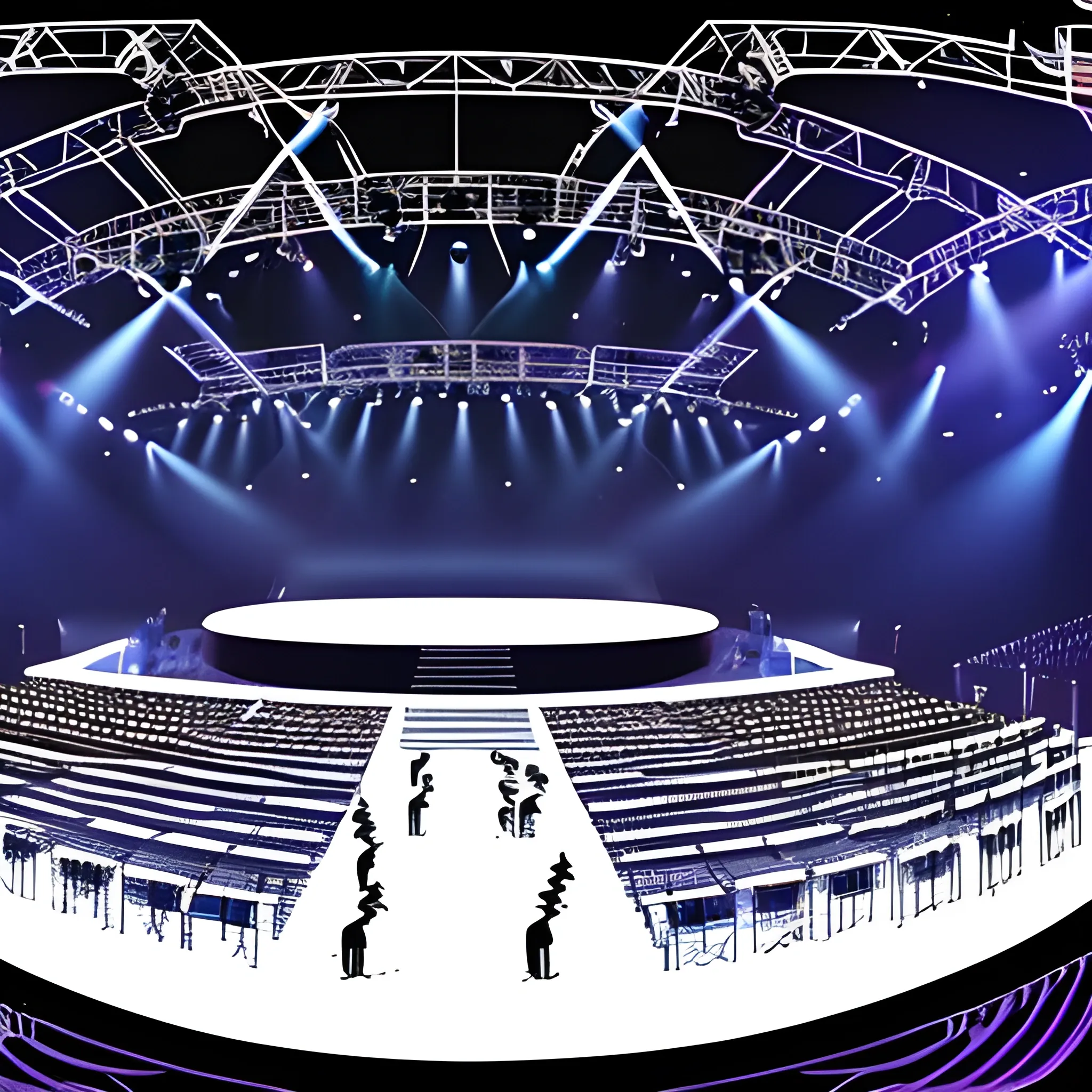 stage design blueprint birds eye view 360 stage design with unique catwalk
