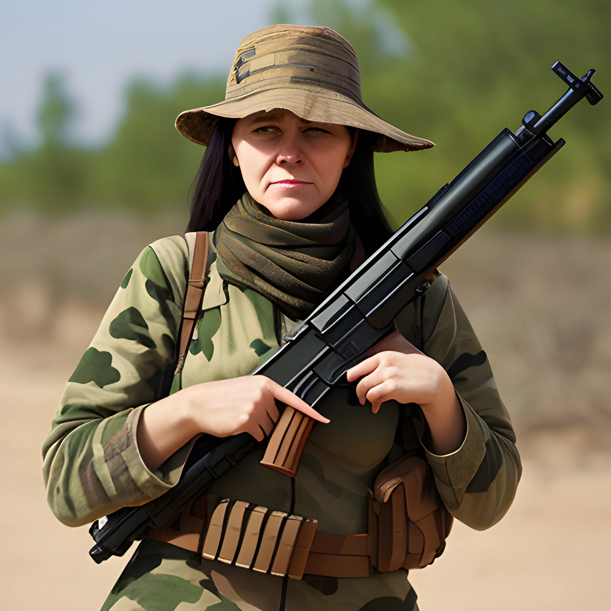 Woman with a ak47