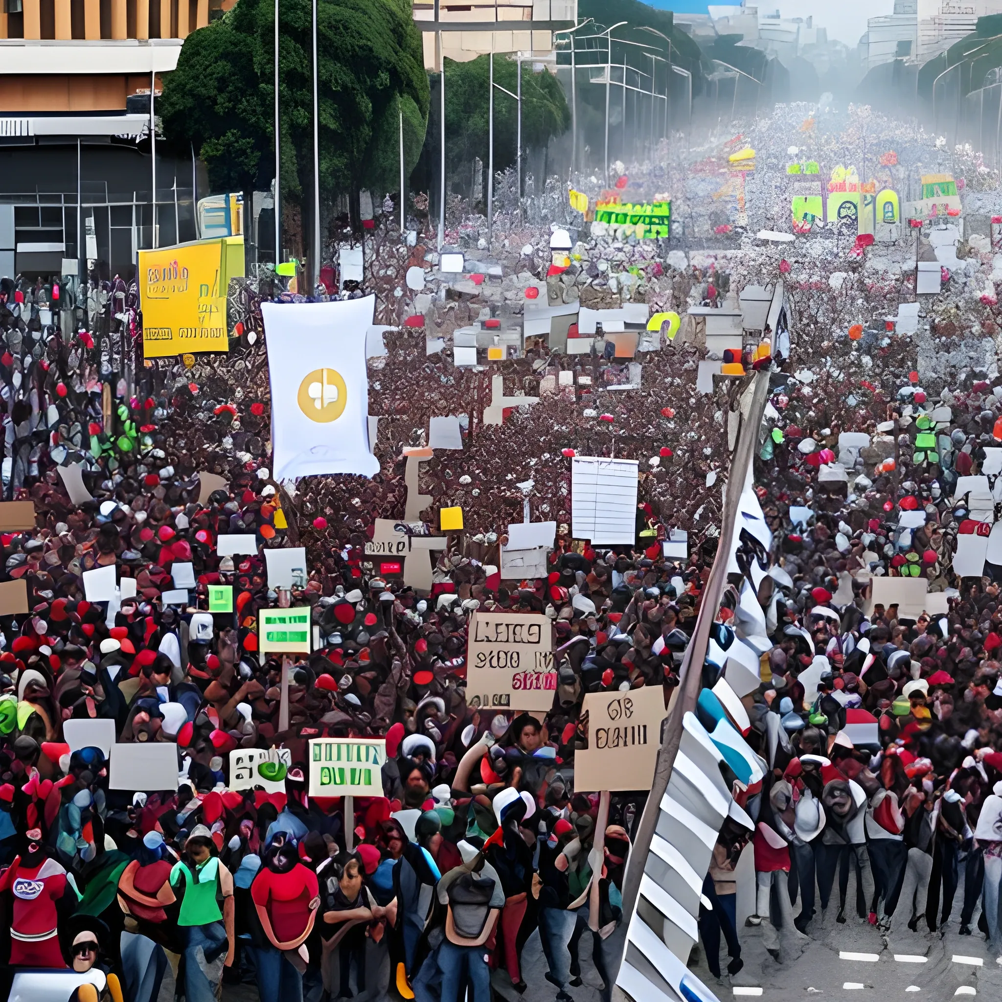 Protesta social multitudinaria
