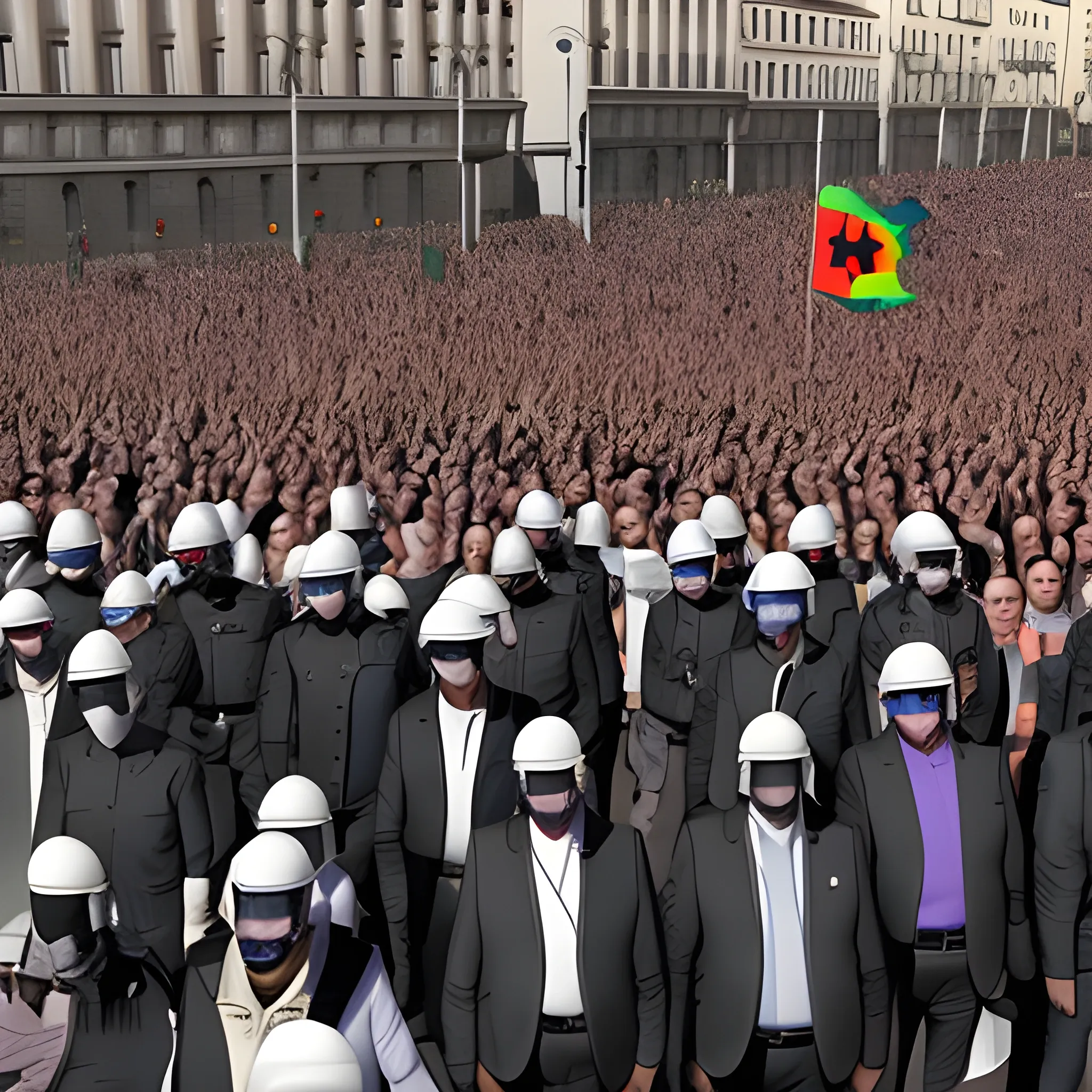 , 3D, Protesta social contra un gobierno fascista