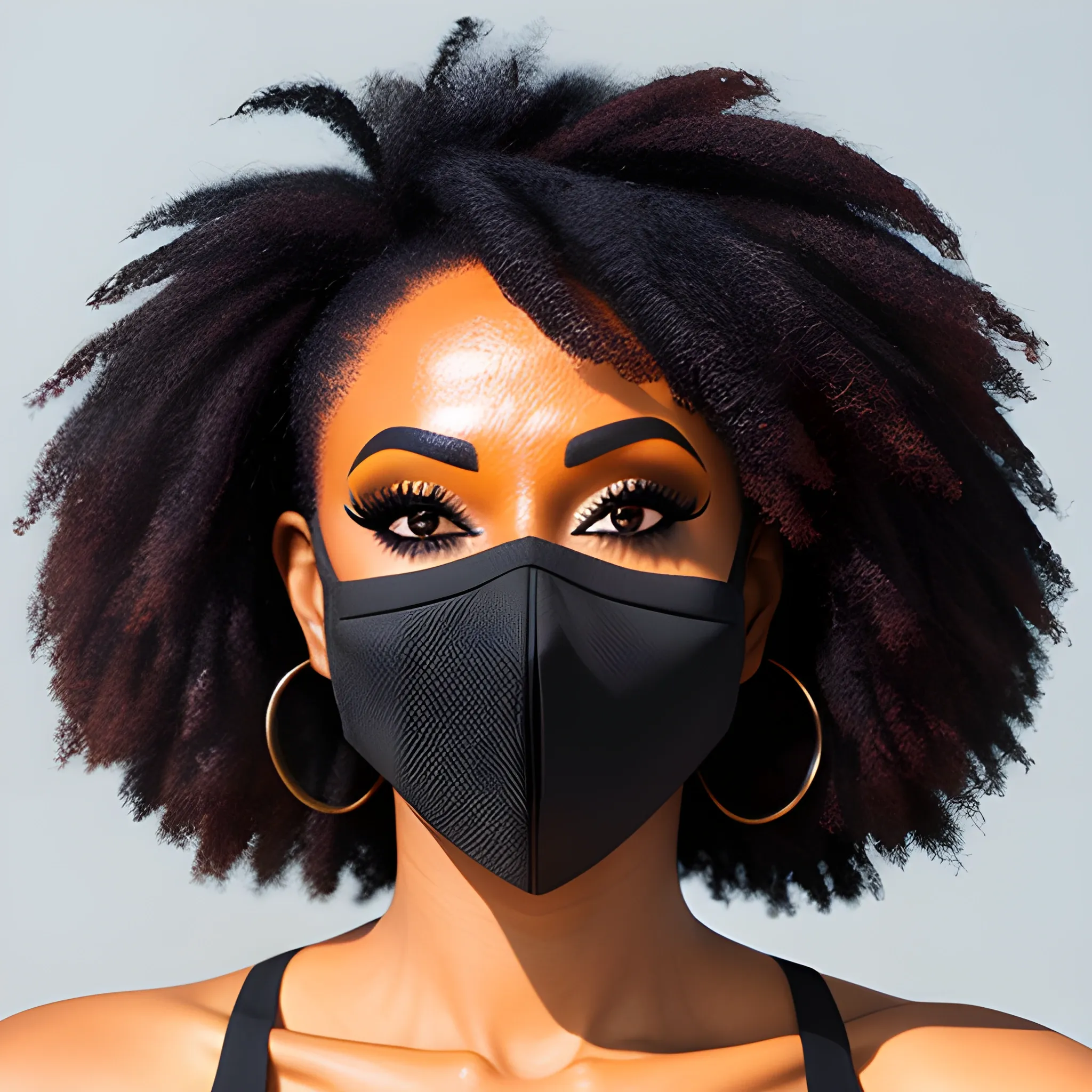 black girl with mask