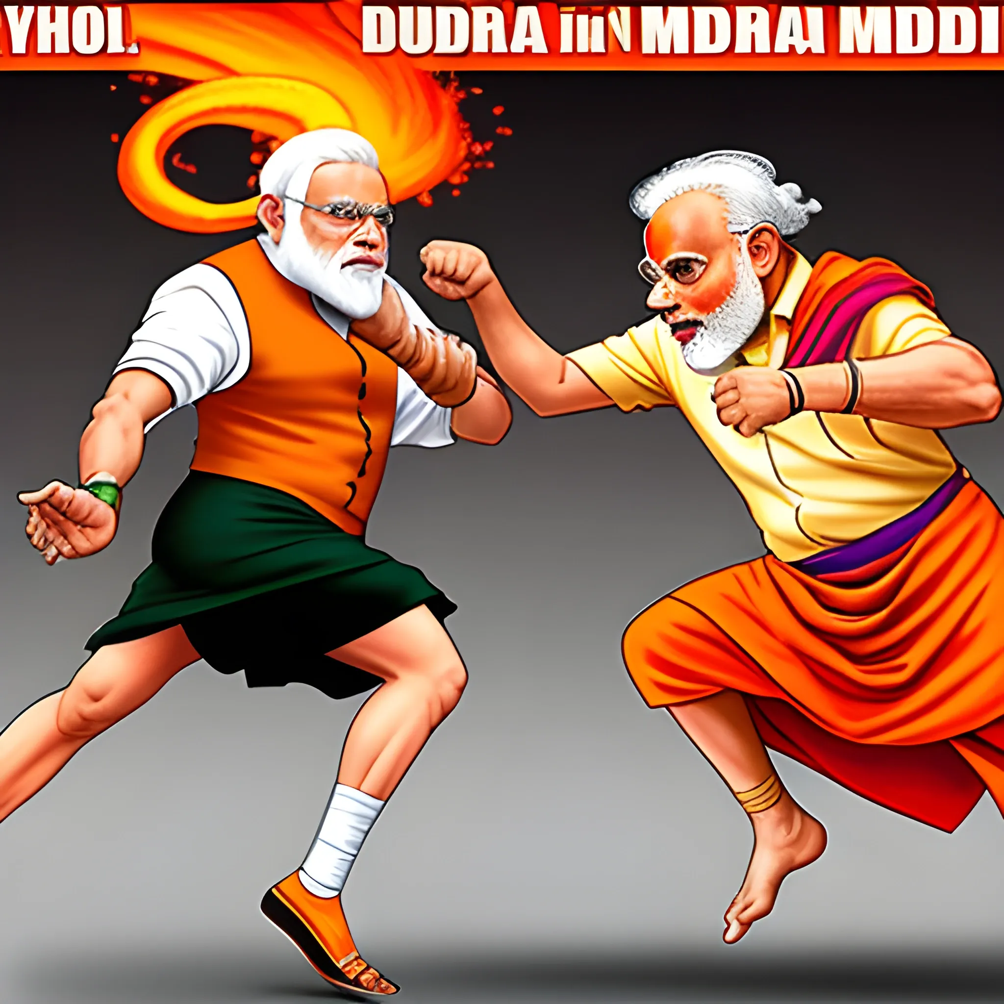 Angry Lord Ram kicking Narendra Modi