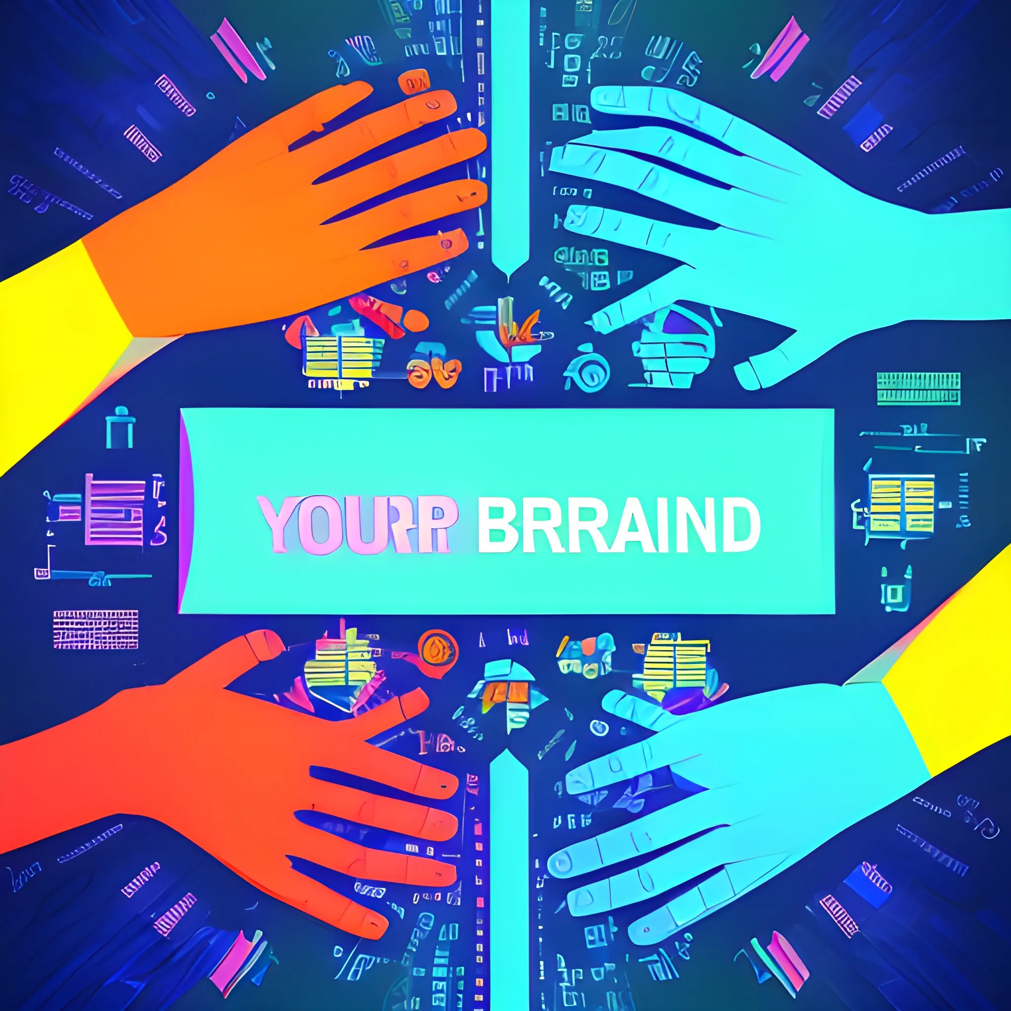 Generate a corporative, future, colorful, modern image, trippy, related to digital products, do not use machines or text and use really environment, with this concept: “Build your personal brand as a professional”