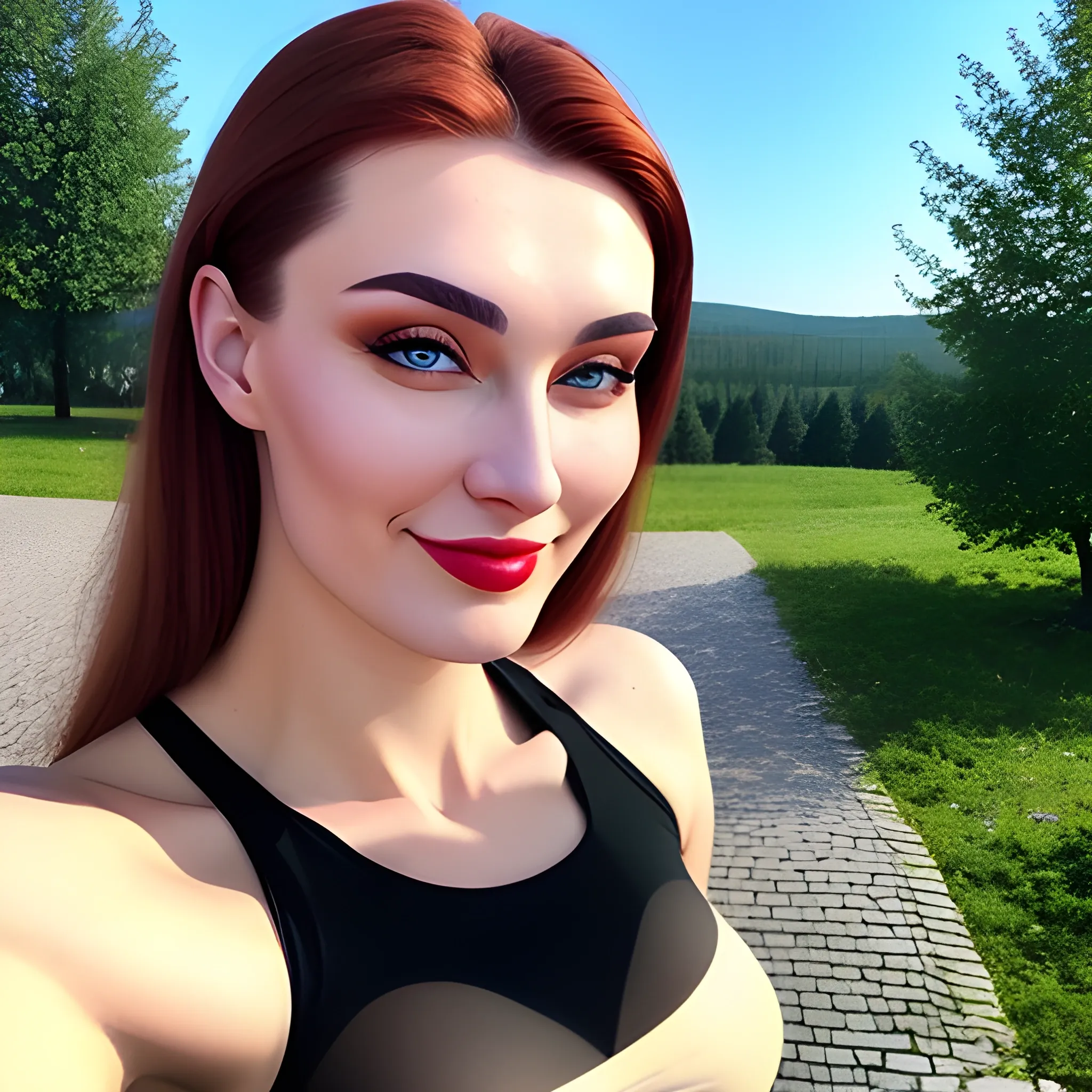 Russian 20 Year Old Girl Taking Outdoor Selfie Arthub Ai