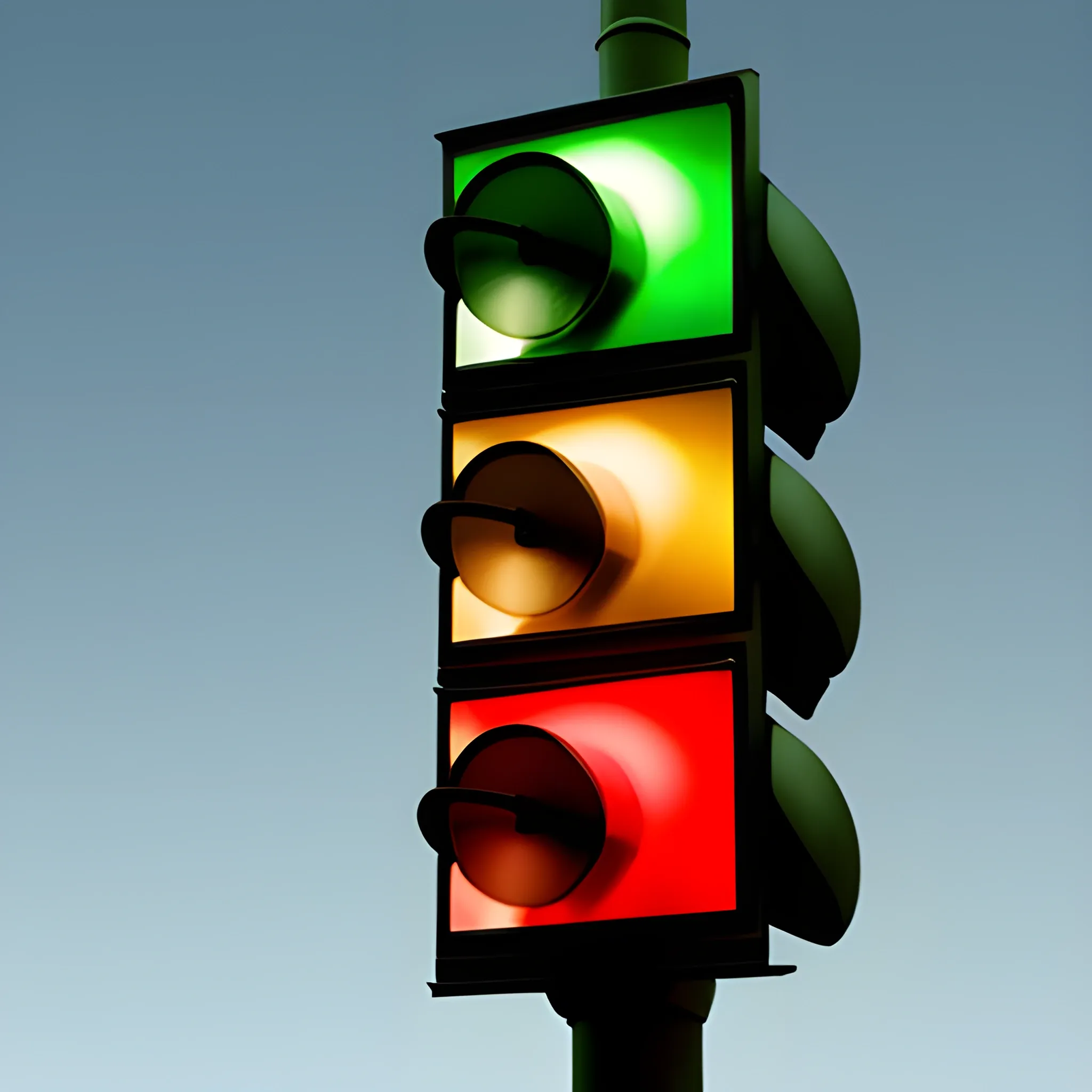 A traffic light without any background,realistic 