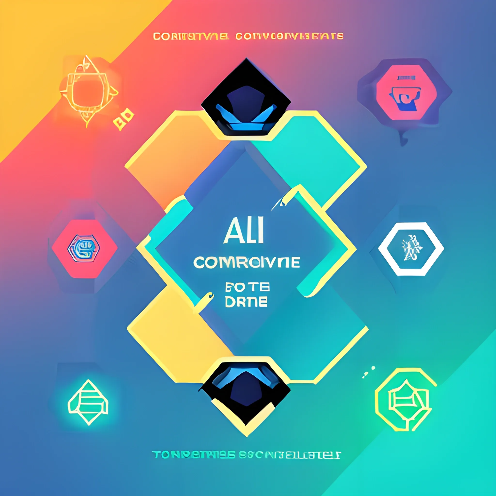 Generate a corporative, future, colorful, modern image, trippy, related to digital products, do not use machines or txt and use really environment, with this concept: “AI and human interaction in Design System development”