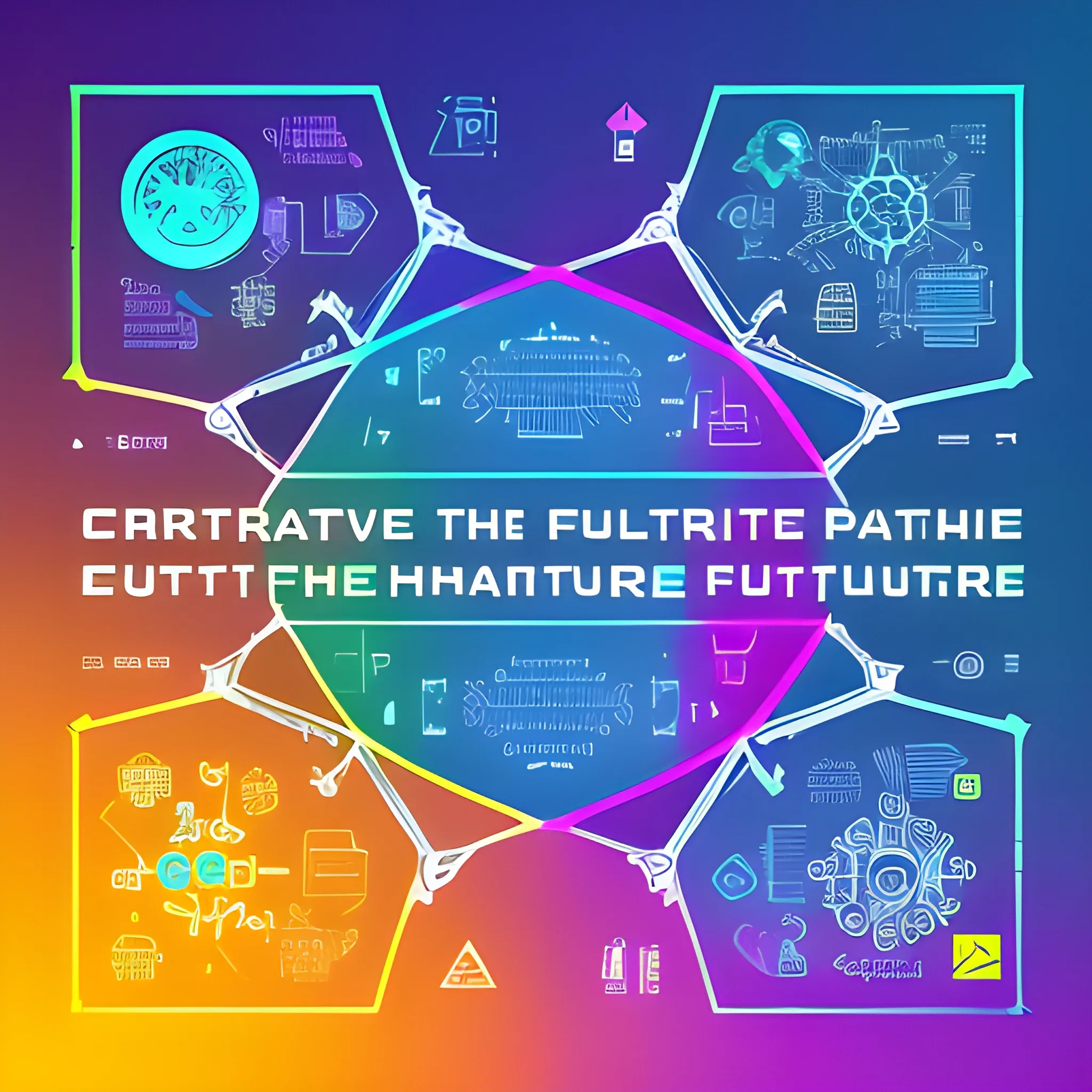 Generate a corporative, future, colorful, modern image, creative, related to digital products, do not use machines or txt and use really environment, with this concept: “Polymath thinkers of the future”.