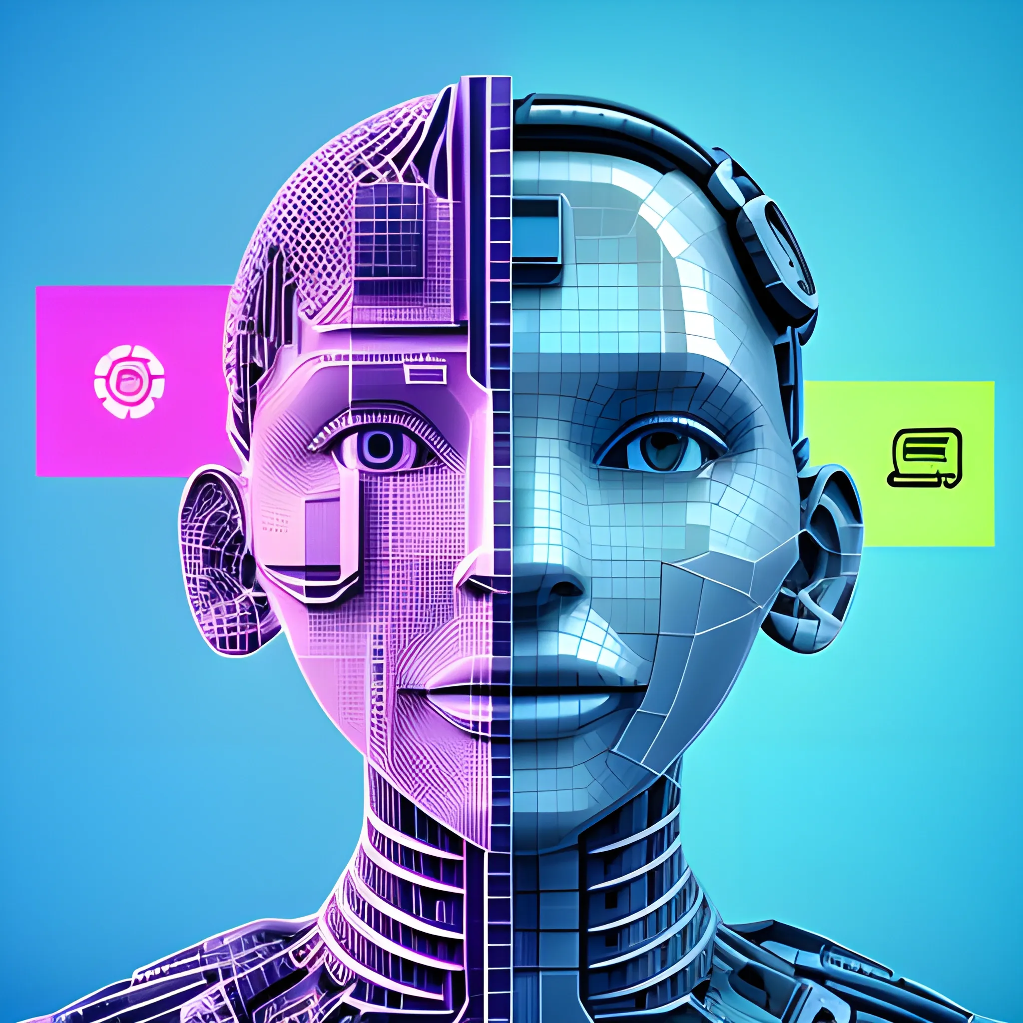 Generate a corporative, future, colorful, modern image, related to digital products, do not use machines or txt and use really environment, with this concept: “how AI has enhanced my UX skills” , 3D