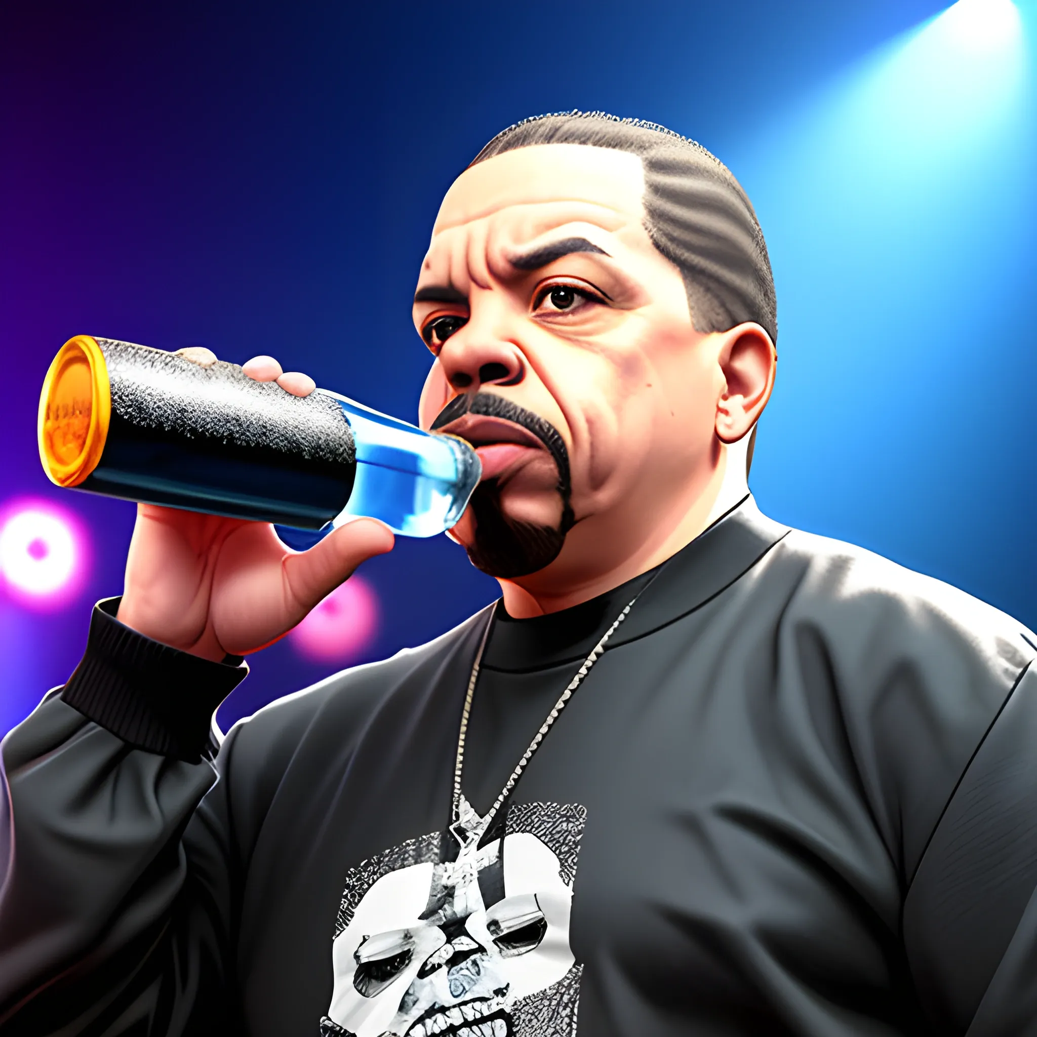 ice t, on stage, drinking beer, 3d
, Cartoon