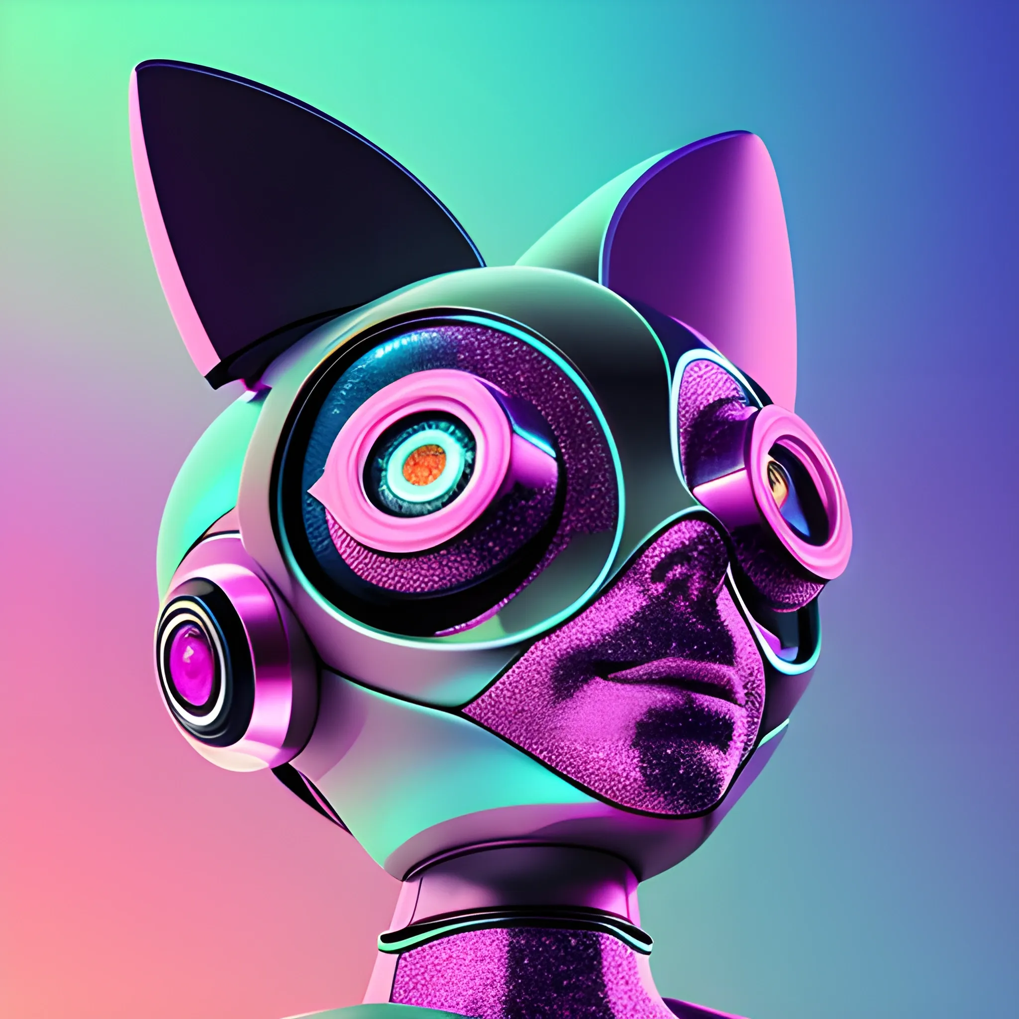 “Colorful image, eyes, glitter, futuristic, pastel tones, related to digital products, do not use robots, artistic, do not use text or machines, modern image with the concept: “enhancing your skills with AI”, 3D