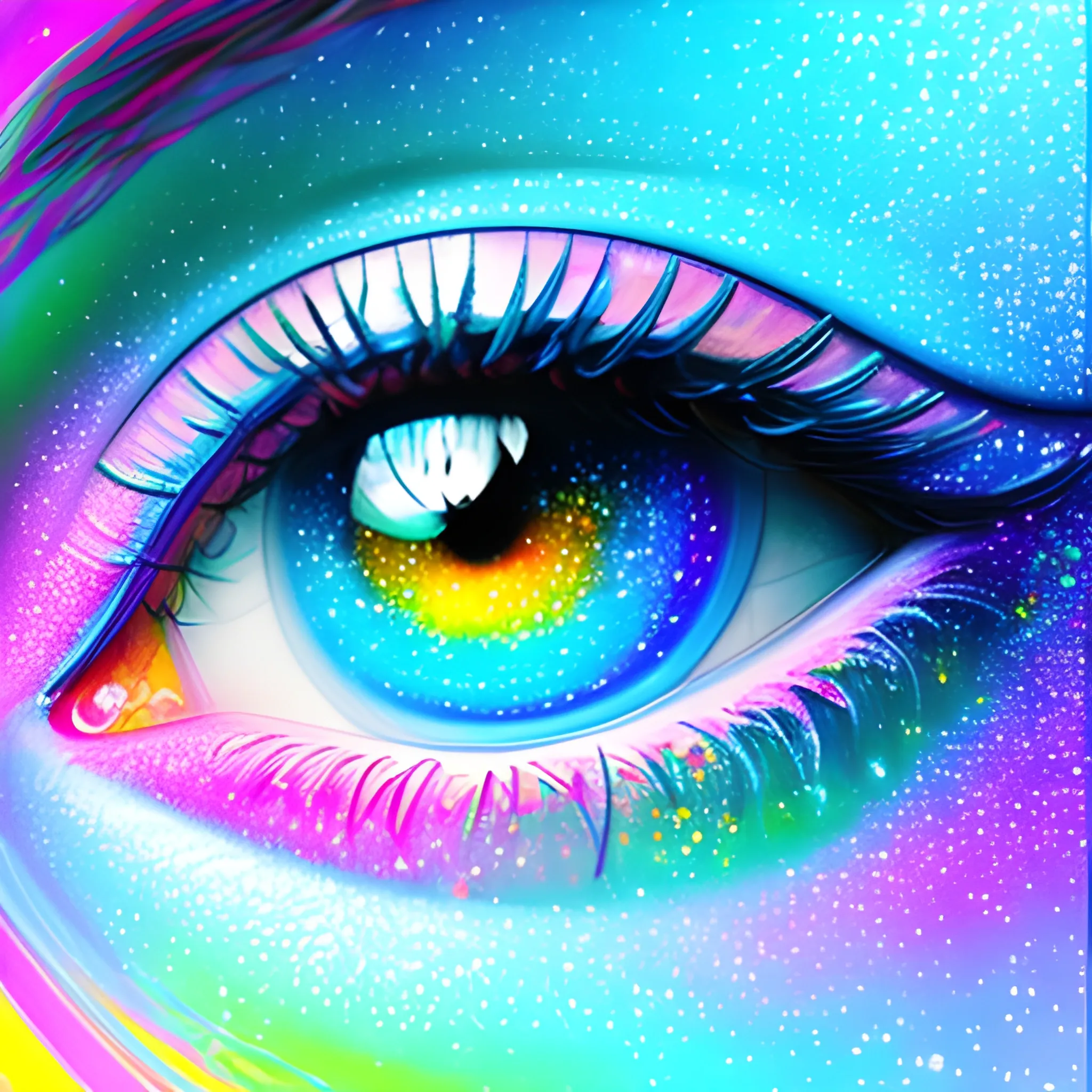 “Colorful image, creativity, technology, corporative, eyes, glit ...
