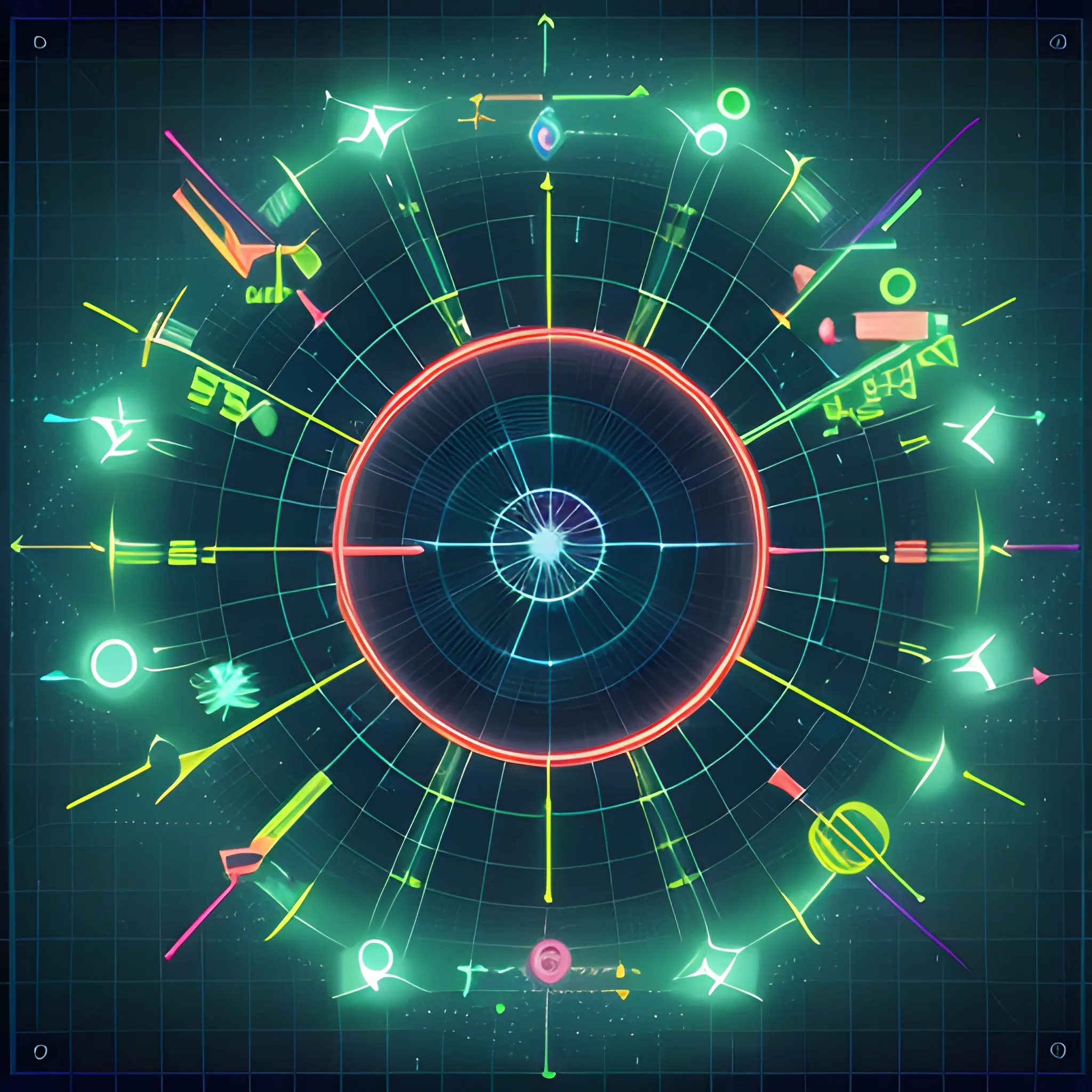 data visualization expert connected to futuristic sankey charts with star behind in neon style
