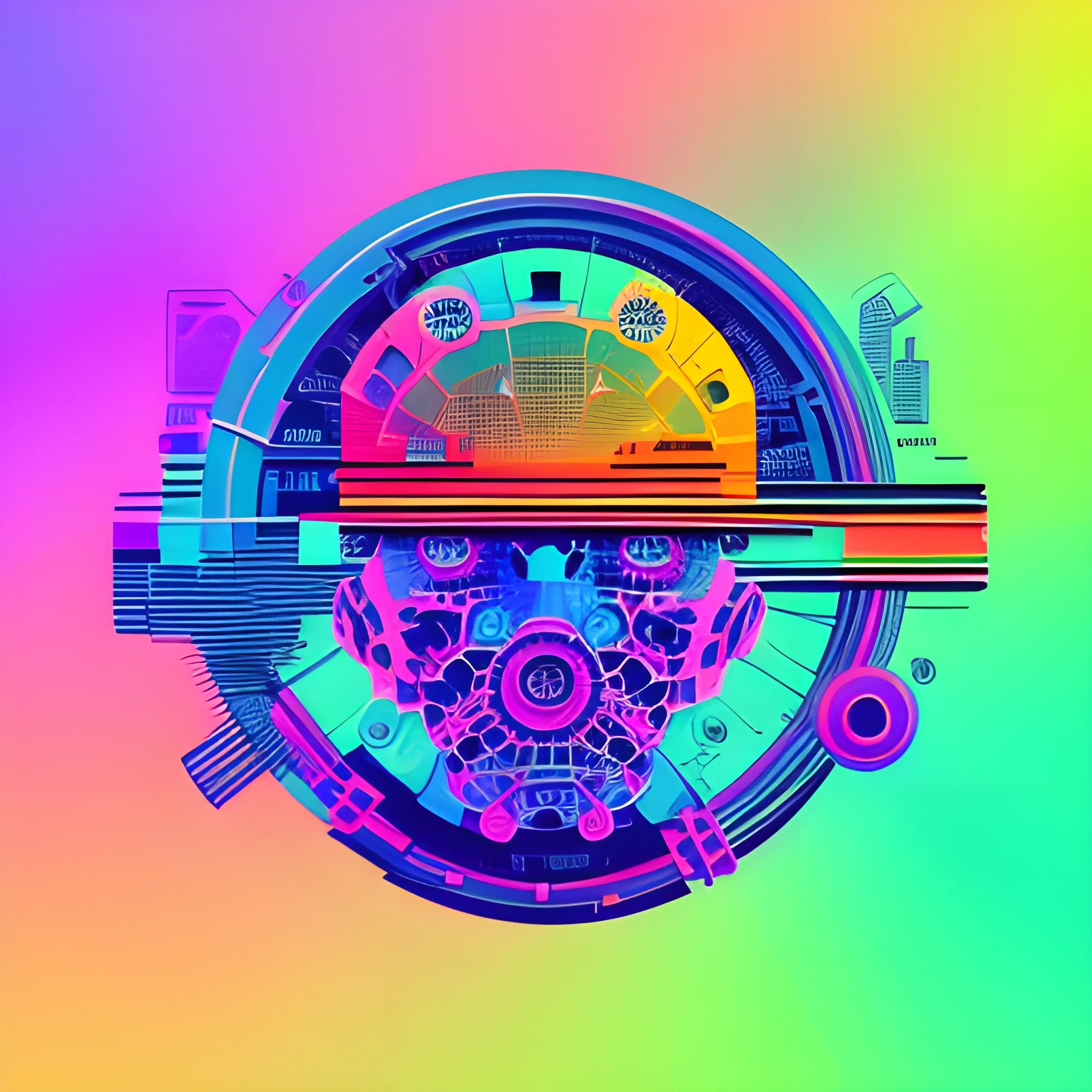 generate a corporative, future, colorful, modern image with this concept: Digital products Design, Trippy, related to digital products. Do not use machines. Use really environment. I want an image without text